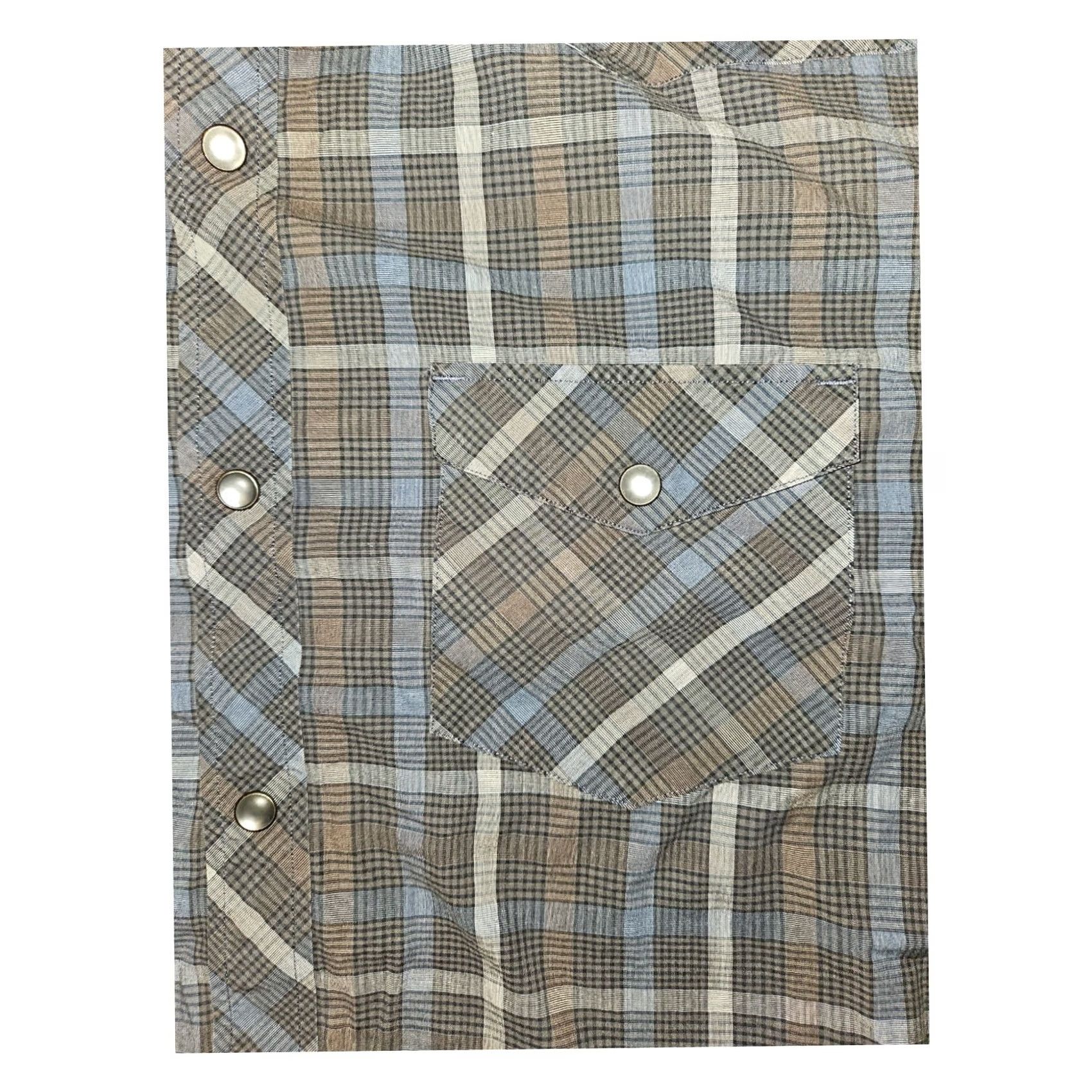 Banana Republic Banana Republic Pearl Snap Shirt Large Men's Tartan Gray Casual Western Cowboy Shirt Size US L / EU 52-54 / 3 - 4 Thumbnail