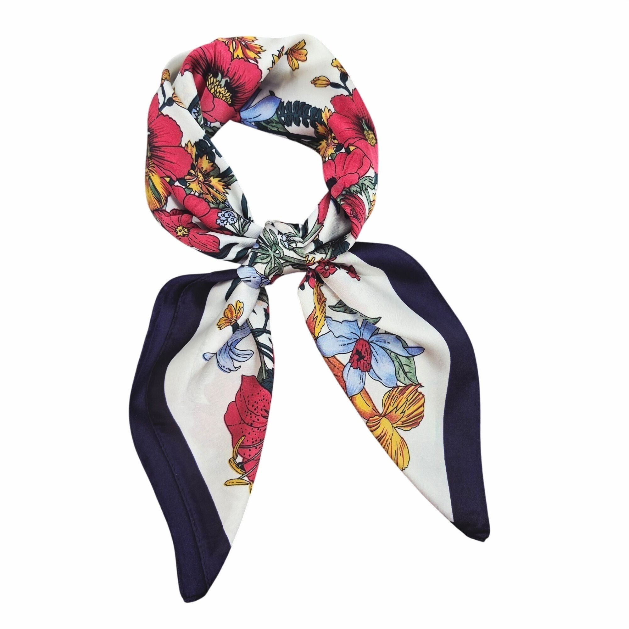 Other ❤️Luxury Elegant Bandana Square Silky Scarf Floral Red White Size ONE SIZE - 2 Thumbnail