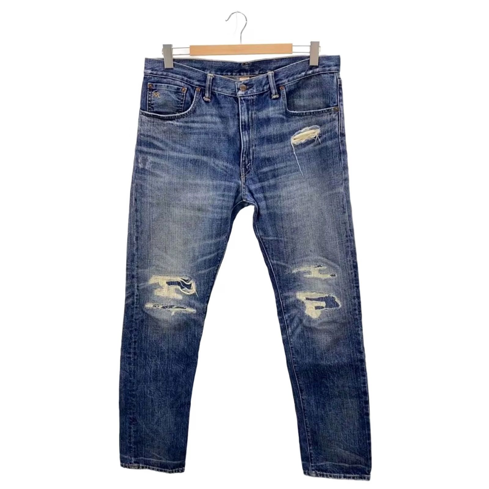 Ralph Lauren RRL Ralph Lauren Slim Narrow Jeans Size 36×32 Indigo Cotton Men Jeans Slim Straight 32in Inseam Mens Size US 36 / EU 52 - 2 Thumbnail