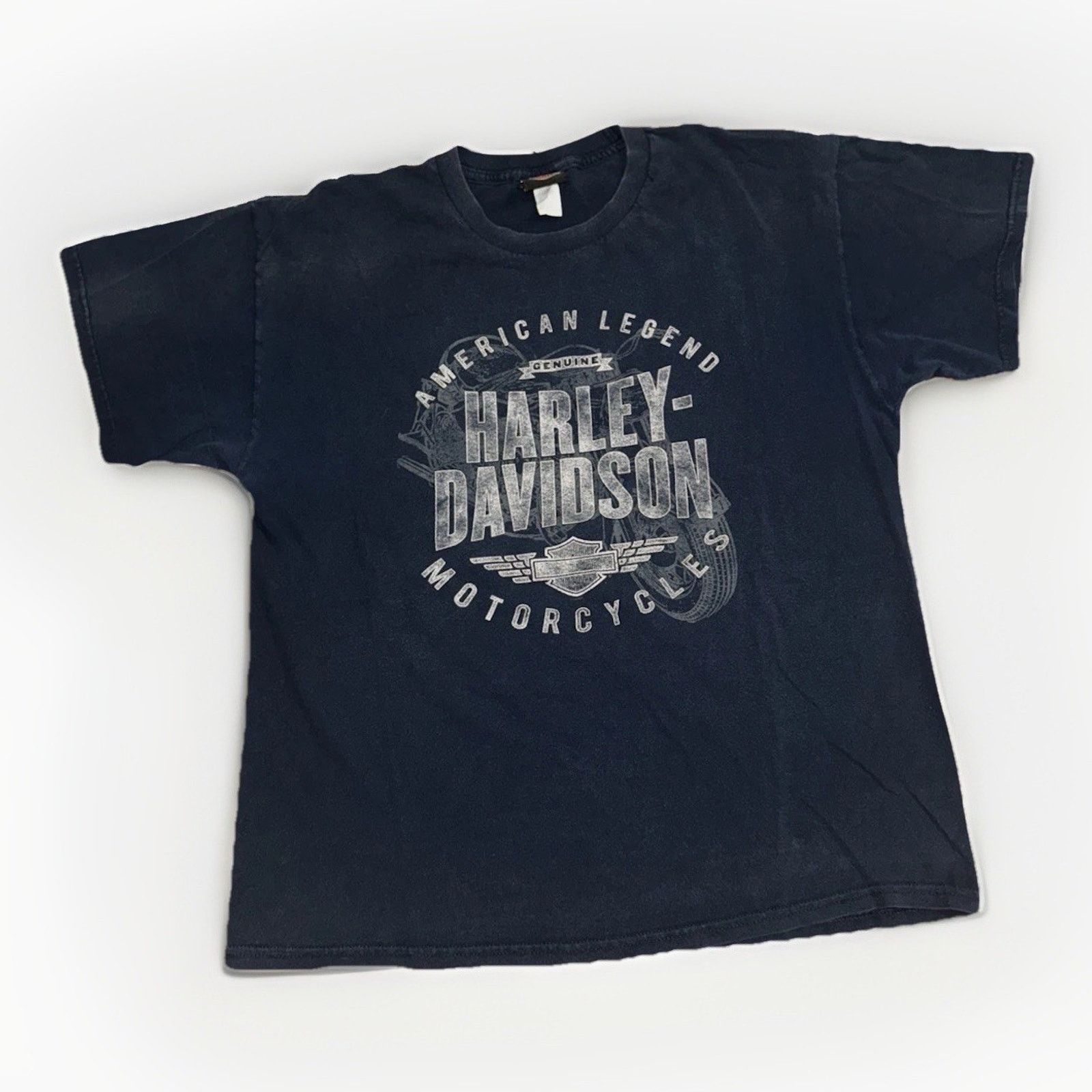 Harley Davidson × Vintage Harley-Davidson T-Shirt XL Blue Y2K Biker Graphic 23x27 Size US XL / EU 56 / 4 - 1 Thumbnail