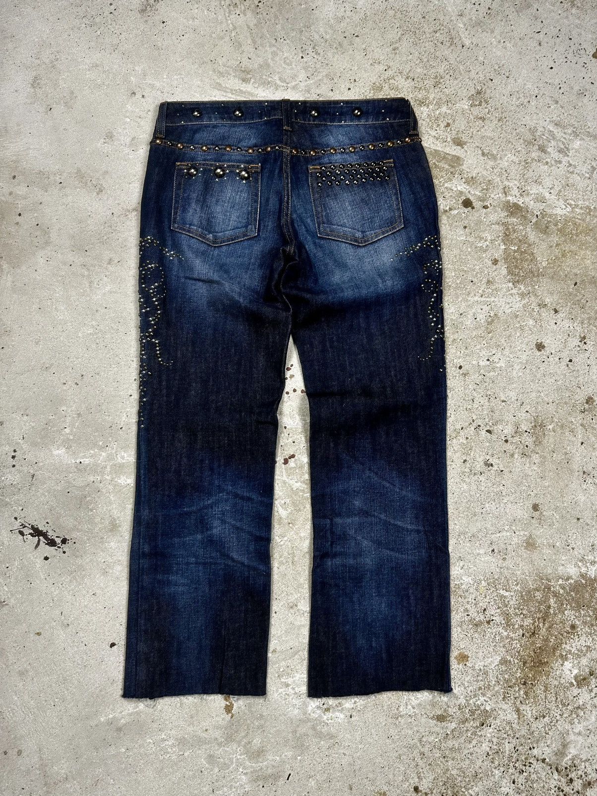 Just Cavalli AW2010 Just Cavalli Studed Jeans Washed Flare Bootcut Denim Size 27" / US 4 / IT 40 - 2 Thumbnail