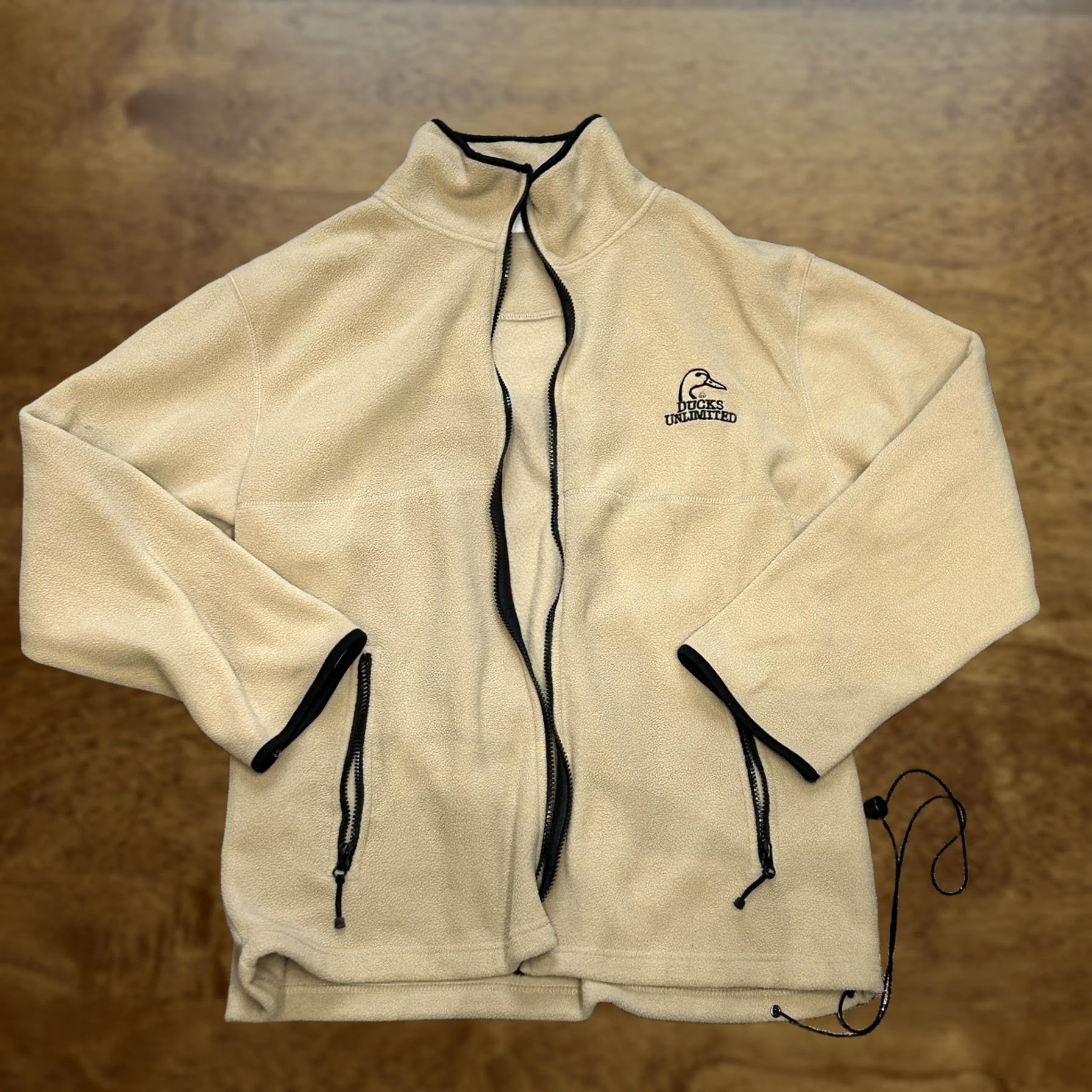 Vintage Ducks Unlimited Jacket Mens XL Tan Fleece Full Zip Mock Neck Hunting Outdoor Size US XL / EU 56 / 4 - 1 Thumbnail