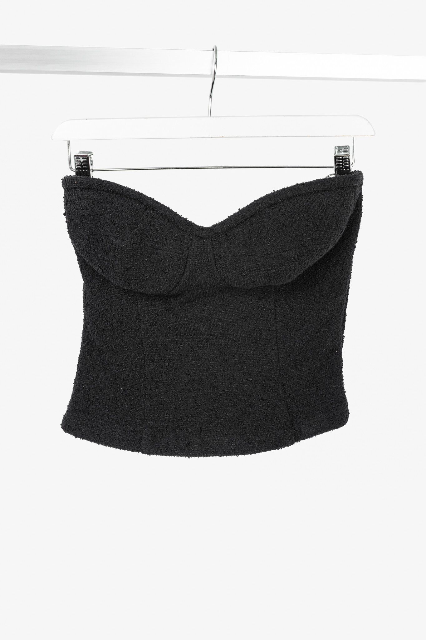 Moschino Moschino Cheap and Chic Black Boucle-Knit Bustier Size M / US 6-8 / IT 42-44 - 1 Thumbnail