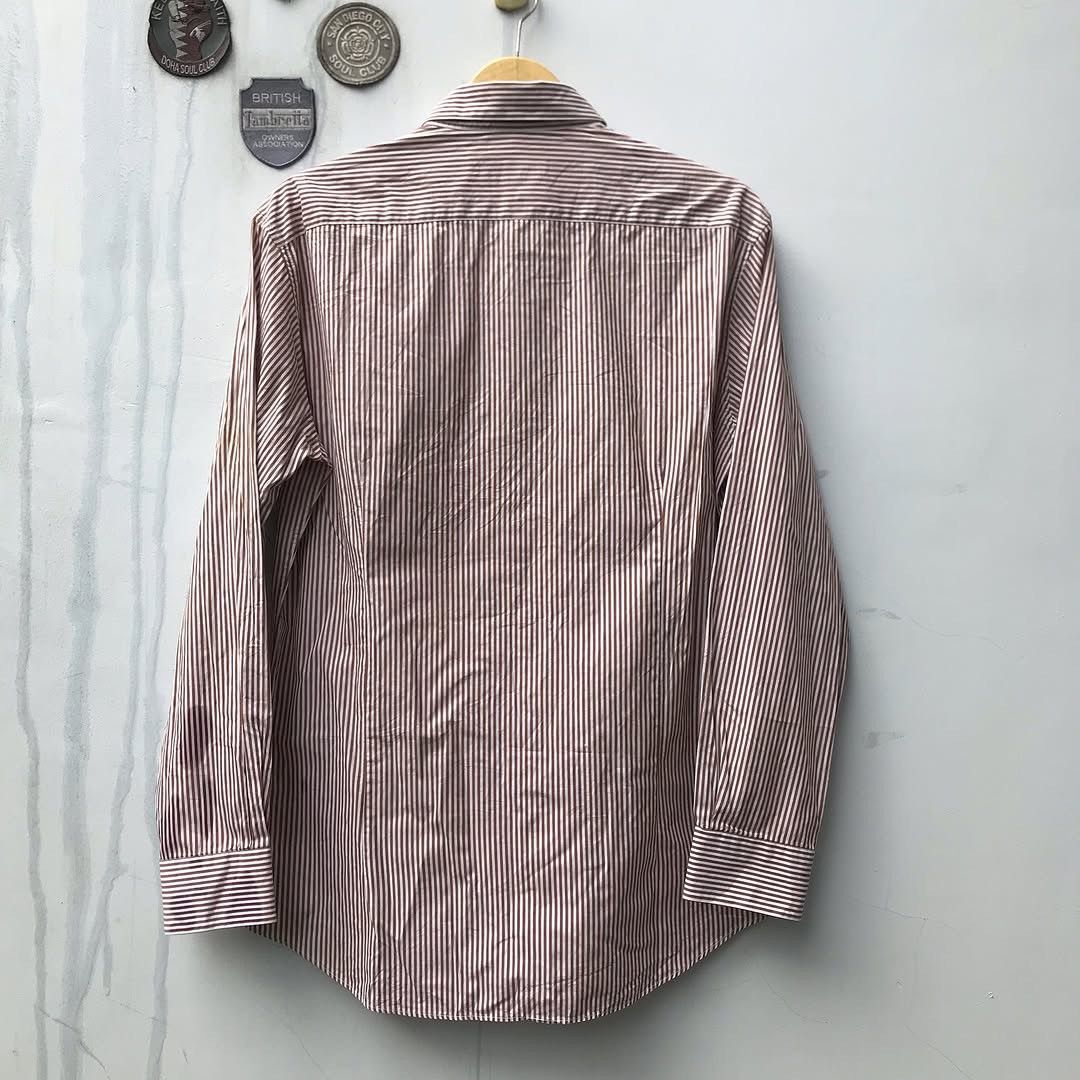 Aquascutum × Designer Aquascutum of london Candy brown stripe shirt Button up lon Size US L / EU 52-54 / 3 - 6 Thumbnail