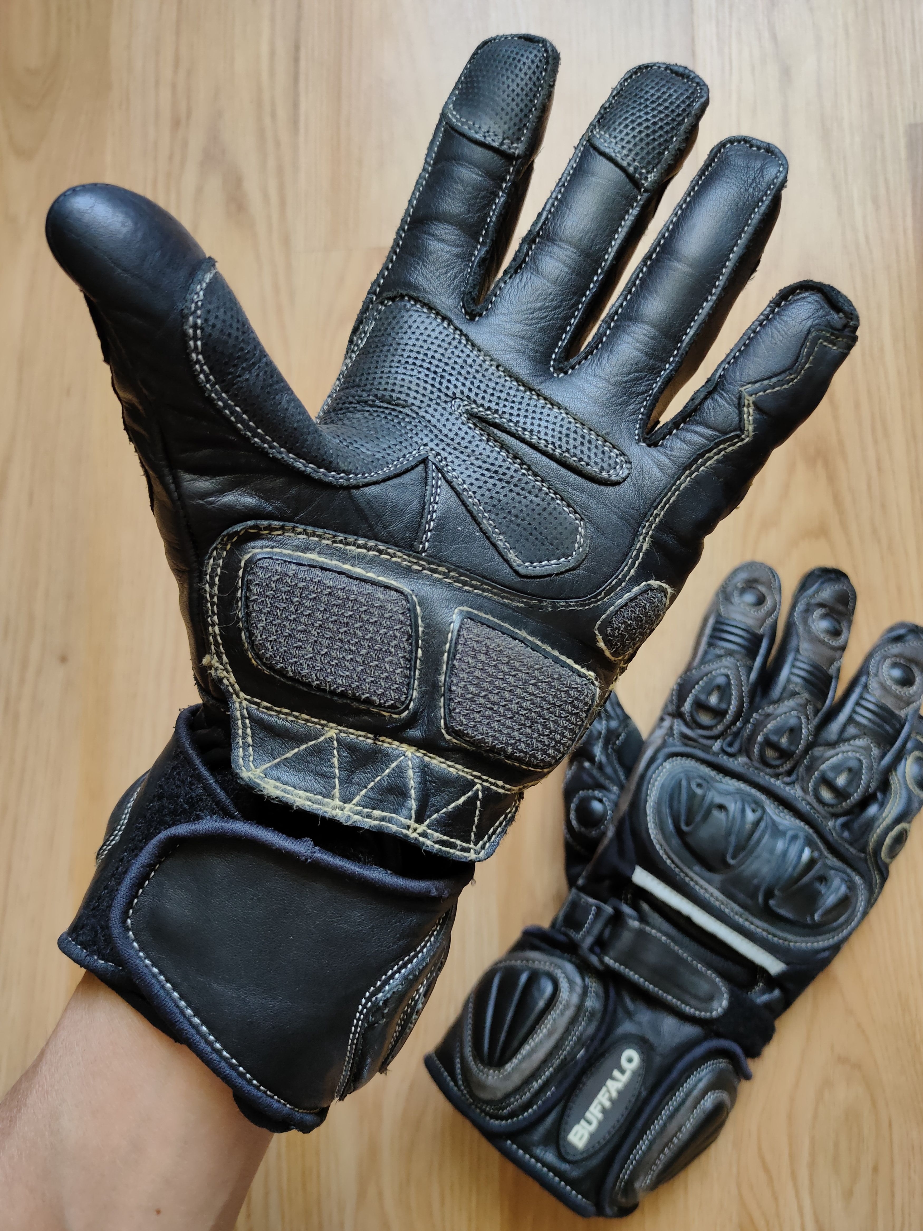 BUFFALO BOBS Vintage Y2K Motorcycle leather gloves Buffalo motoracing Size ONE SIZE - 5 Thumbnail