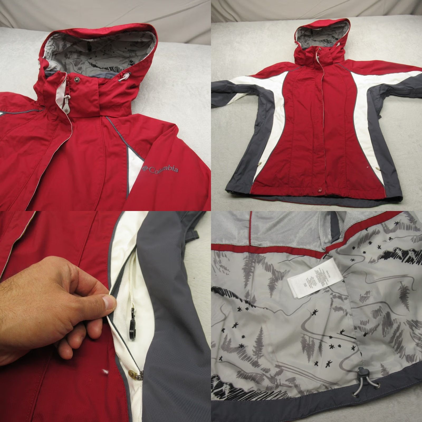 Vintage Columbia Jacket Womens Medium Red Interchange Hooded Waterproof 3in1 Shell Size M / US 6-8 / IT 42-44 - 8 Thumbnail