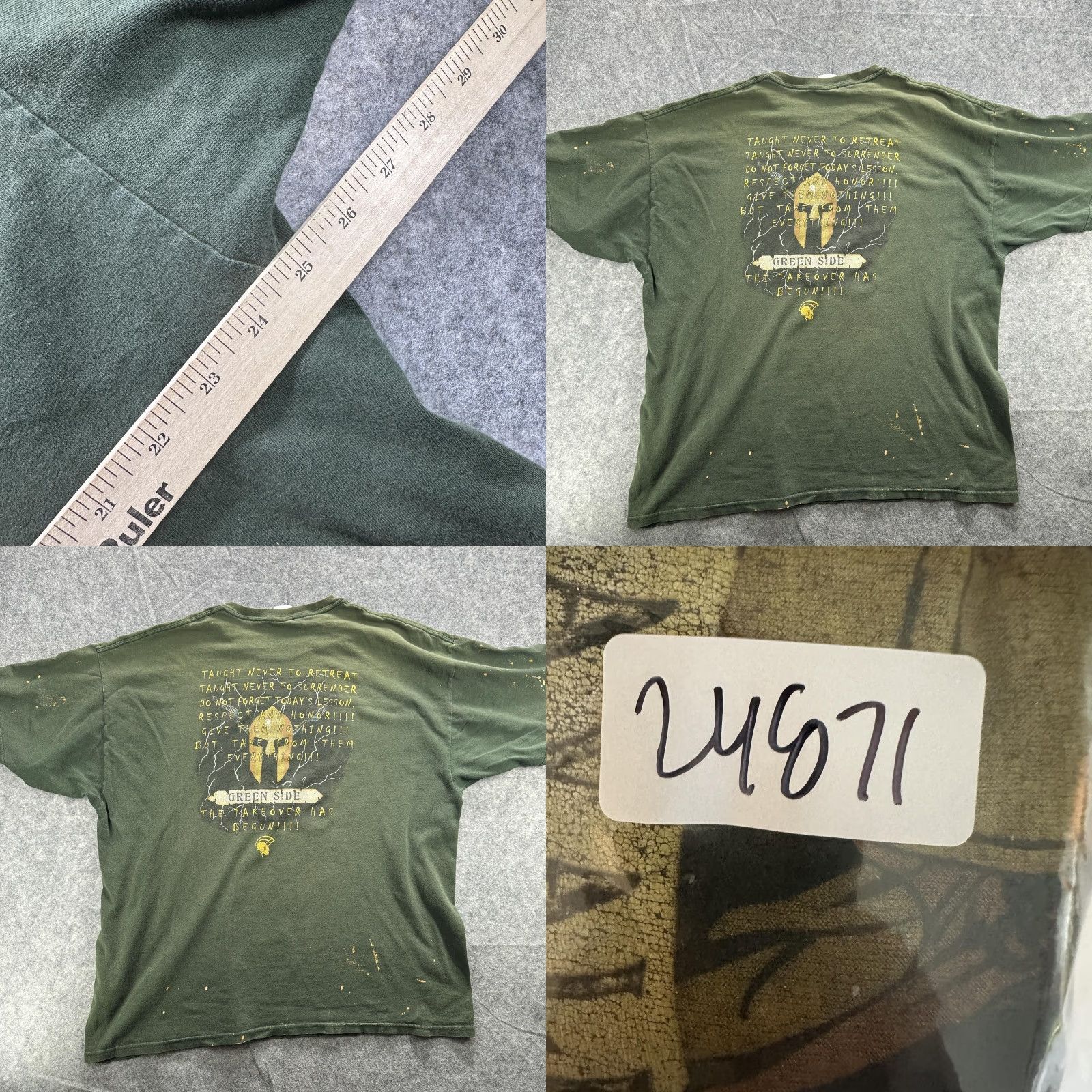 Gildan Spartan Cavalry Shirt Mens 2XL Gildan Green Graphic Military Soldier Distressed Tee Size US XXL / EU 58 / 5 - 9 Thumbnail