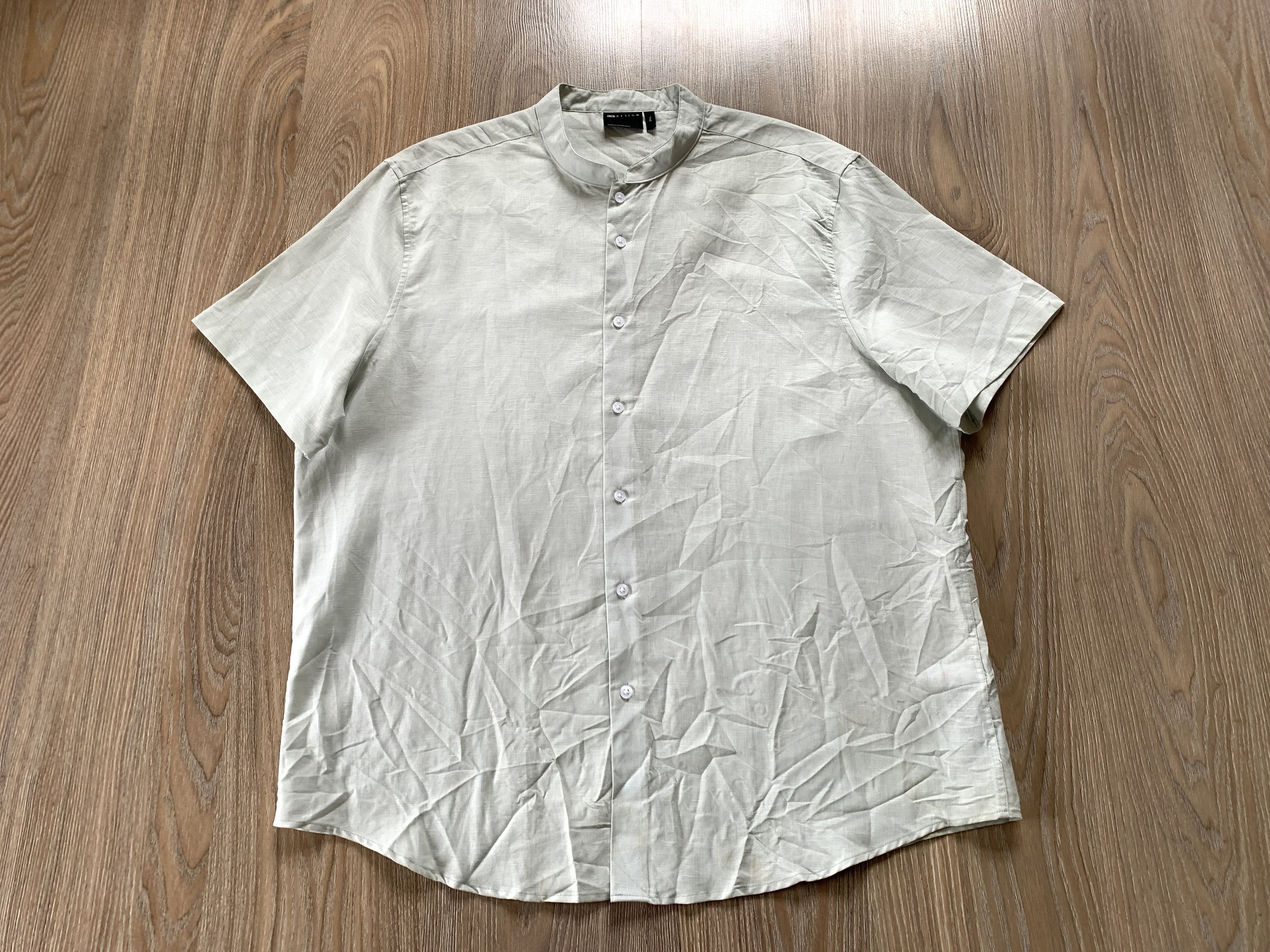 Asos × Designer Asos Basic Beige Linen Shirt Size US XXL / EU 58 / 5 - 2 Thumbnail