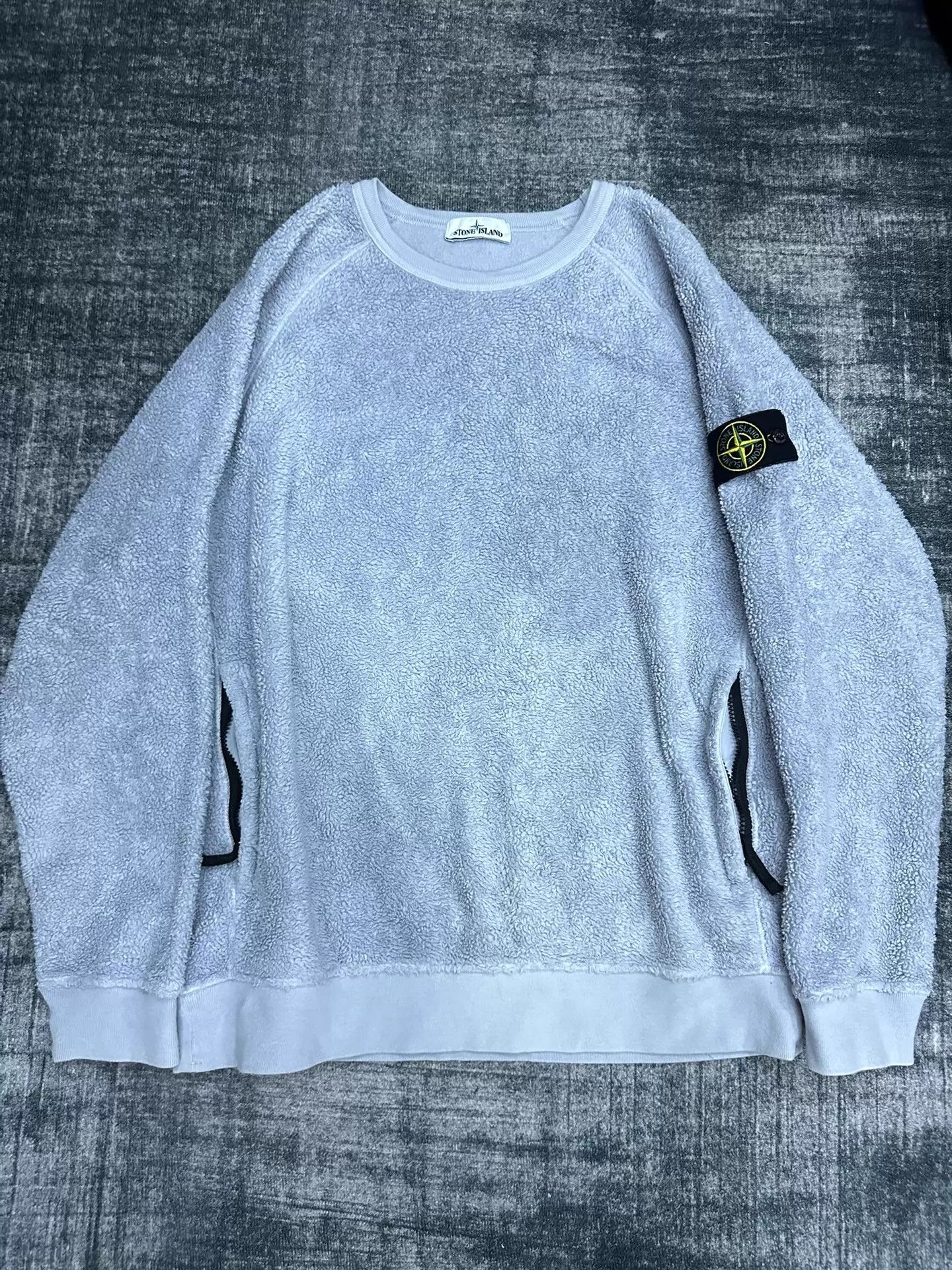 Stone Island Stone Island 21FW Terry Fleece Crewneck Blue Gray L Size US L / EU 52-54 / 3 - 1 Thumbnail
