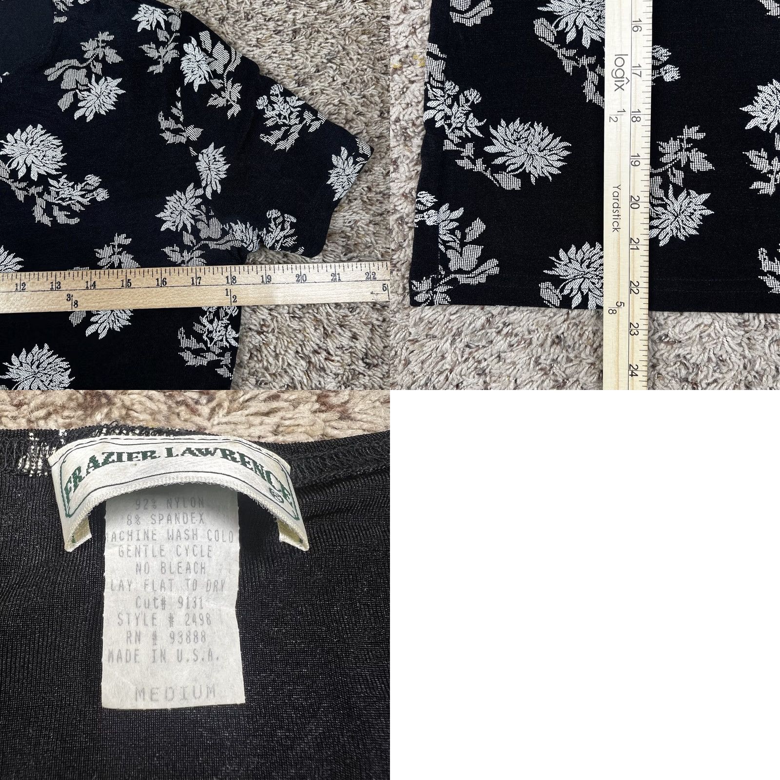 Vintage VINTAGE 90s Floral All Over Graphic Mid-length T-Shirt Womens M Black Nike? Size M / US 6-8 / IT 42-44 - 8 Thumbnail