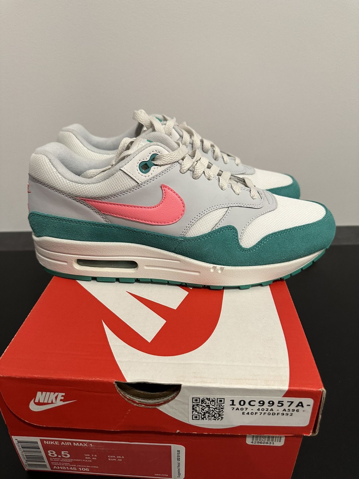 Nike Air max 1 watermelon Size US 8.5 / EU 41-42 - 6 Thumbnail