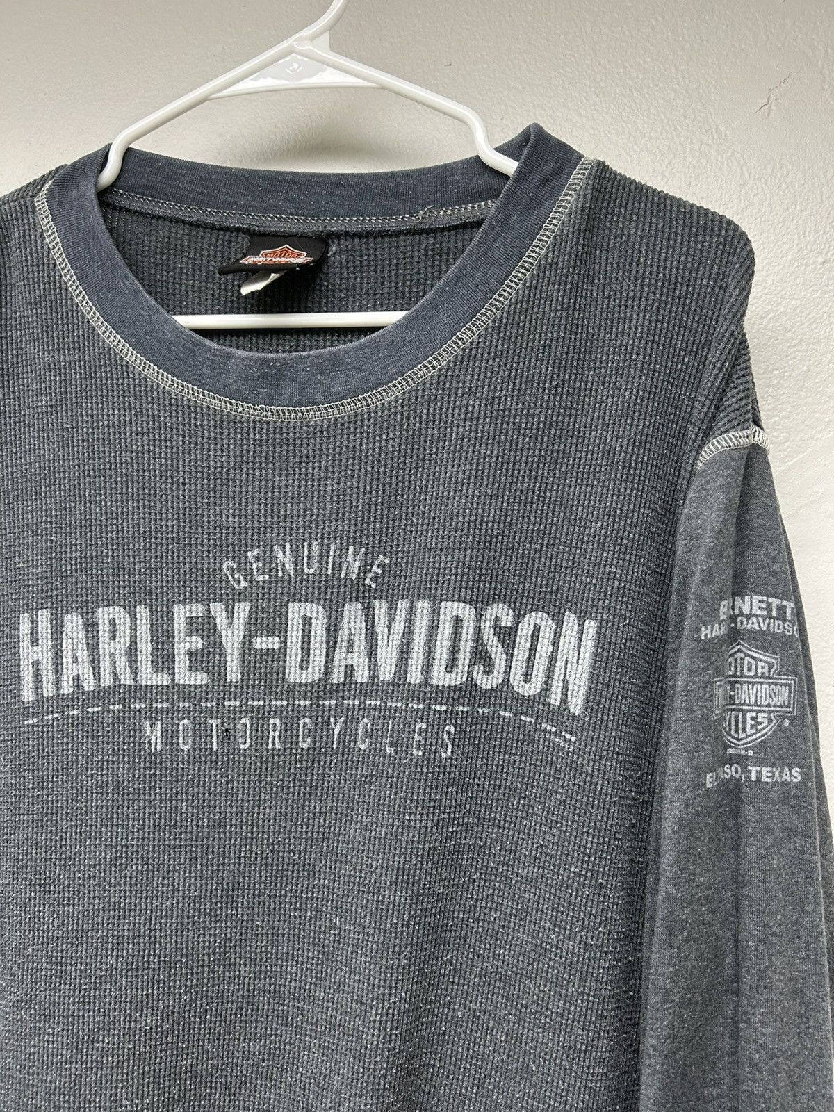 Harley Davidson Harley Davidson El Paso Texas Grey Thermal Longsleeve Size US L / EU 52-54 / 3 - 2 Thumbnail