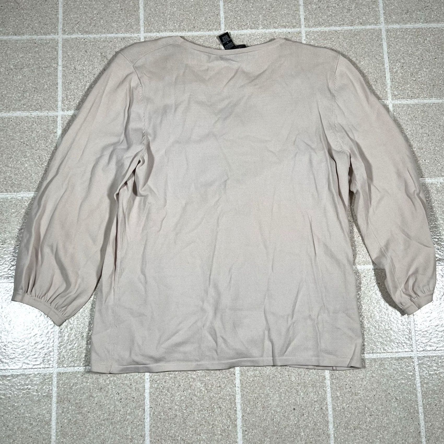 Vintage Cable & Gauge Blouse Women PL Petite Large Beige - Top, Blouse, Petite Large, Cable & Gauge, Beige, Women Size L / US 10 / IT 46 - 3 Thumbnail