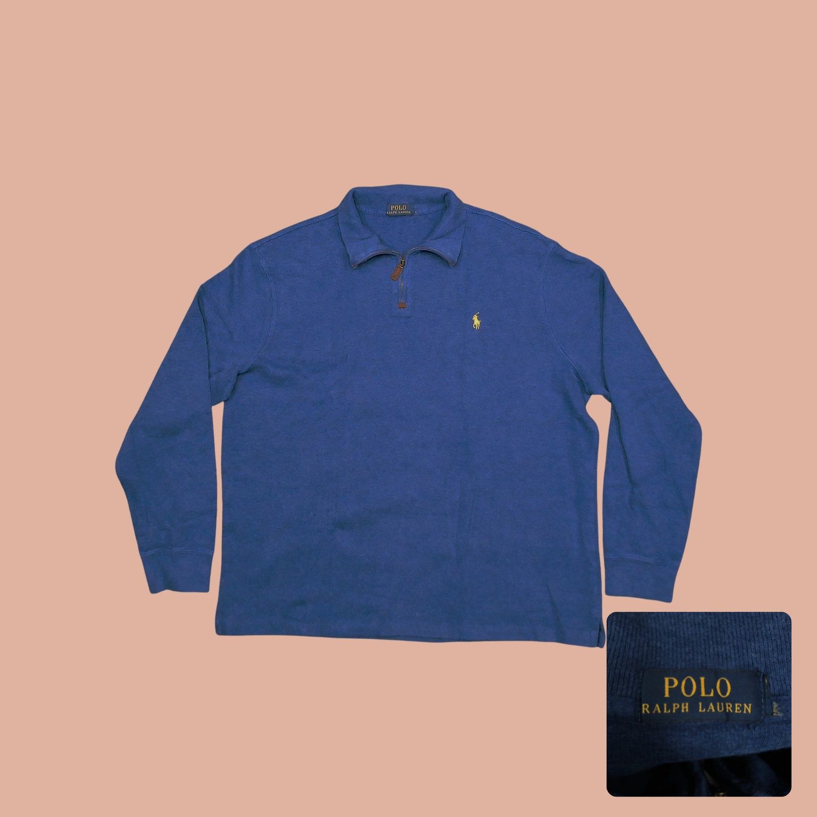 Ralph Lauren Polo Ralph Lauren Y2K Blue Quarter Zip Sweater XXL Size US XXL / EU 58 / 5 - 1 Thumbnail