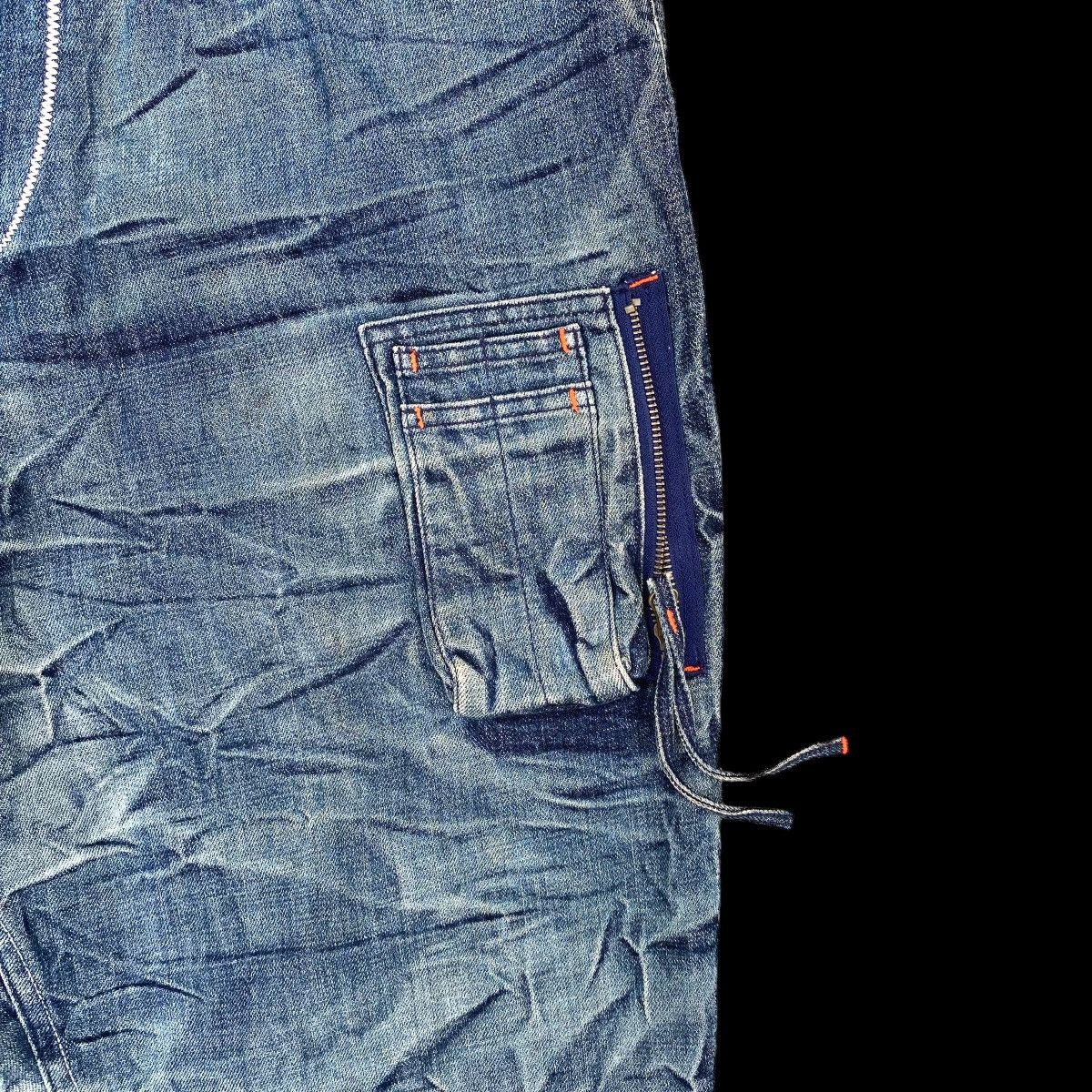JNCO × Vintage Super Baggy Akademiks Long Denim Acid Wash Carpenter Jeans Size US 36 / EU 52 - 6 Thumbnail
