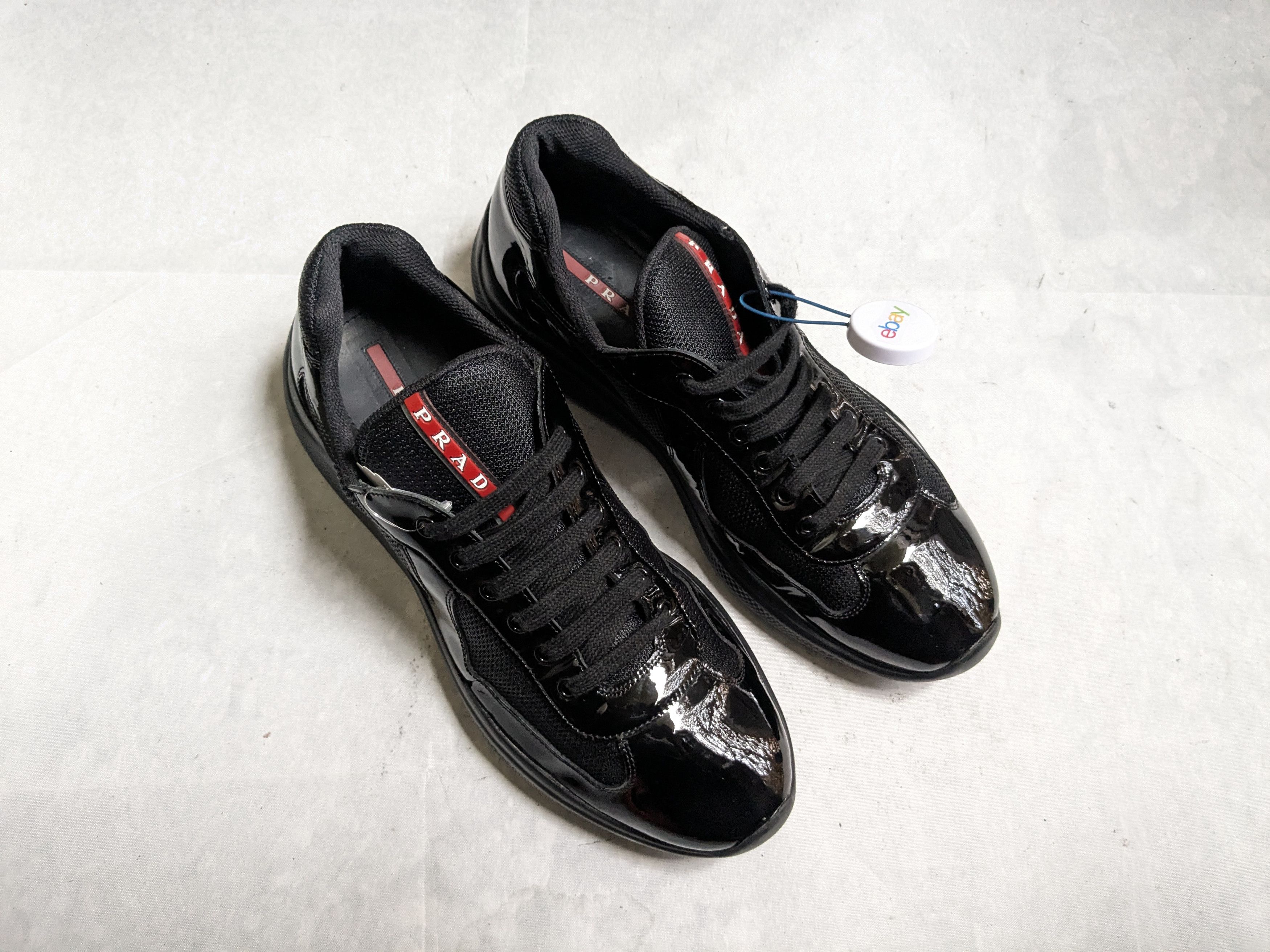 Prada Prada America's Cup Sneakers Black Patent Leather 11 Low Top Size US 11 / EU 44 - 4 Thumbnail