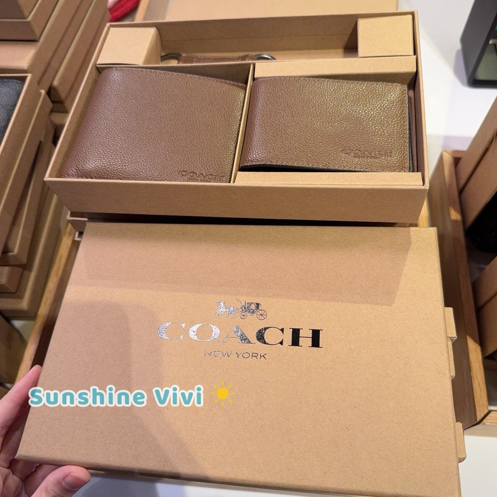 Coach NWT Coach 3 In 1 Bifold Wallet Set Key Fob Leather CS433 Size ONE SIZE - 4 Thumbnail
