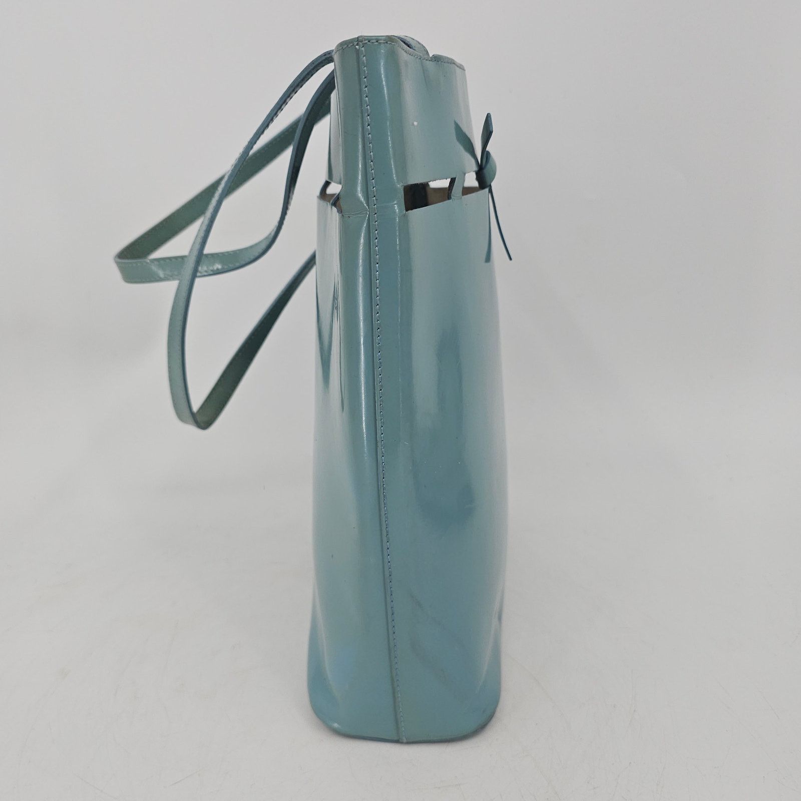 Kate Spade Vtg Kate Spade Robinegg Blue Patent Leather Bucket Tote Bag Size ONE SIZE - 5 Thumbnail