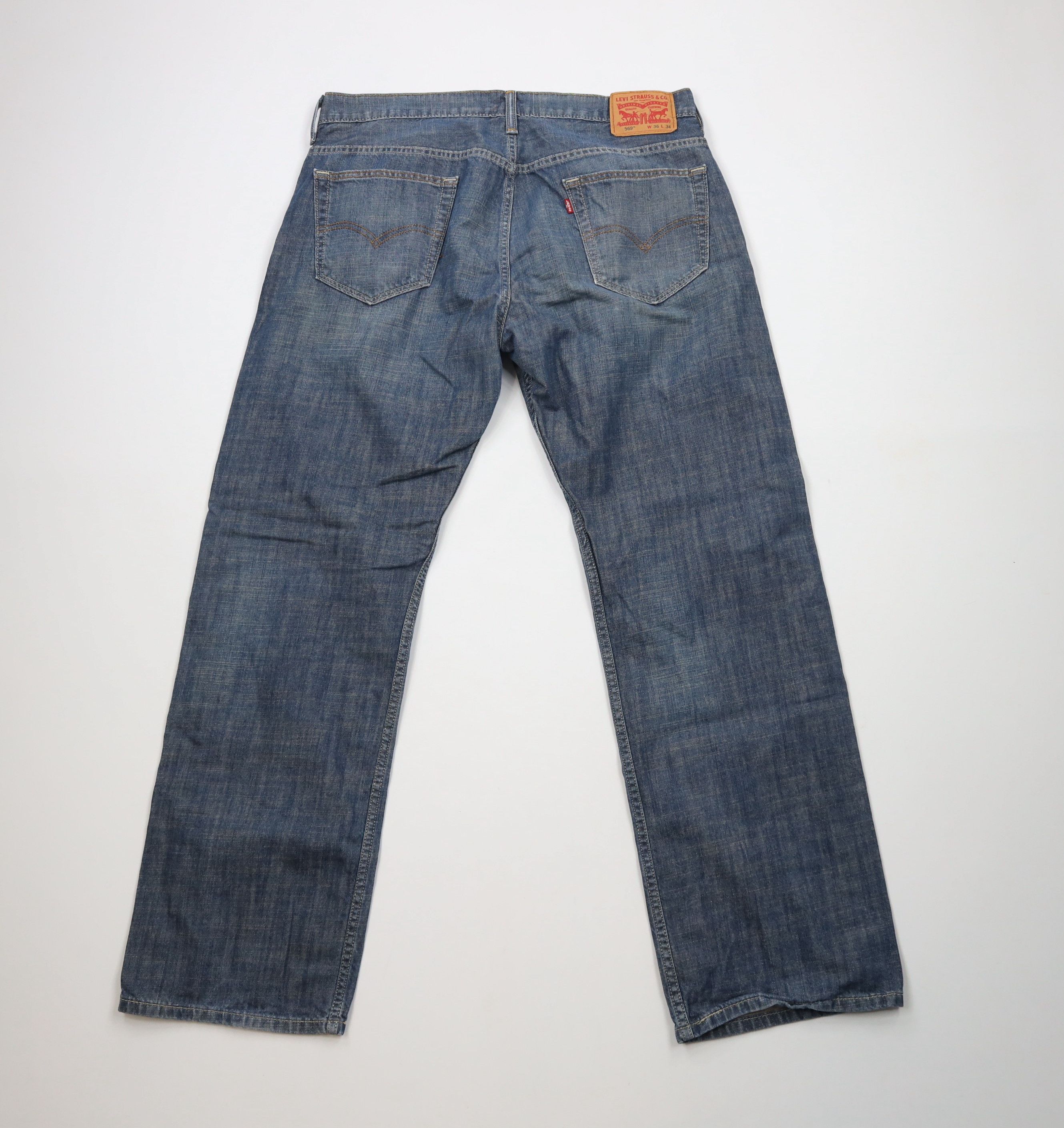 Levi's × Vintage Vintage Y2K Levis 569 Straight Wide Leg Denim Jeans Blue Size US 36 / EU 52 - 9 Thumbnail