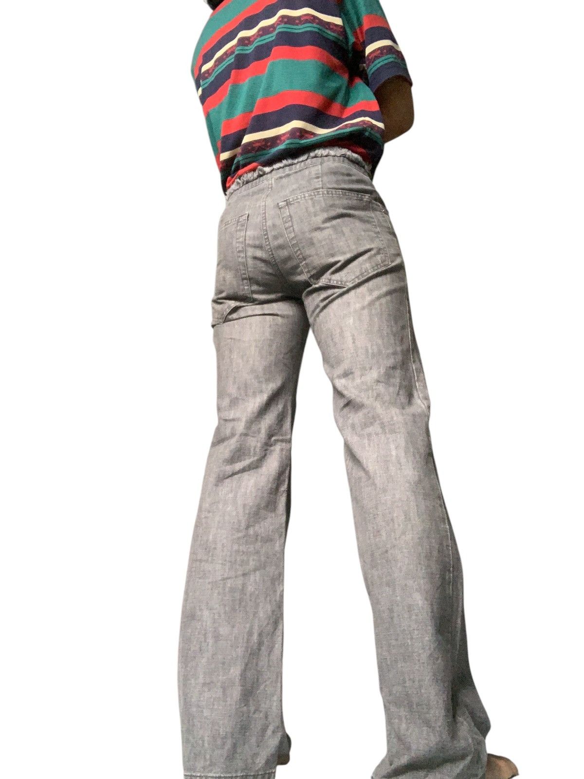 Issey Miyake Zucca Vintage Waist Wide Leg Flare Denim Paint Mark Size US 29 - 3 Thumbnail