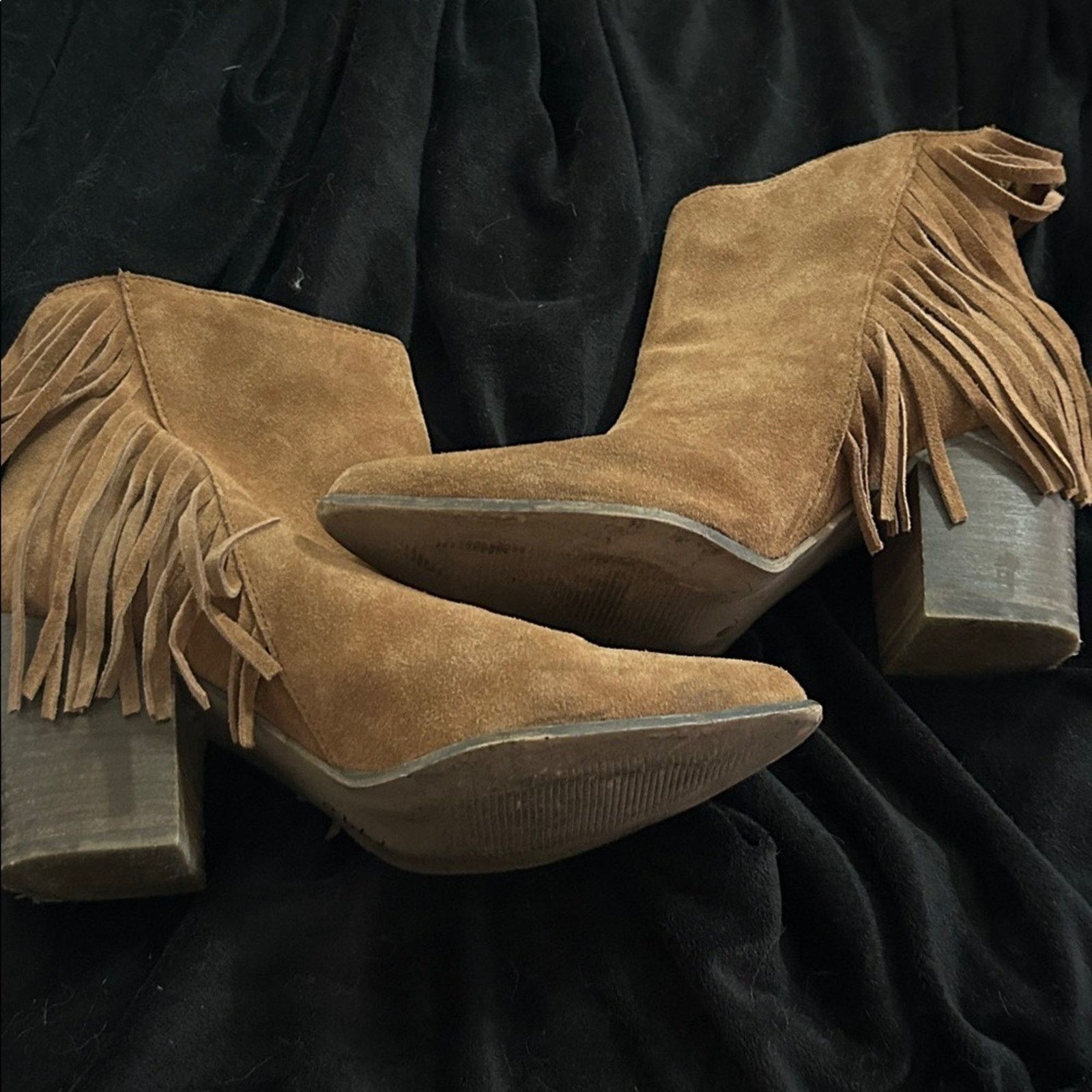 Steve Madden Steve Madden Tan Fringe Ankle Booties Size US 9.5 / IT 39.5 - 1 Thumbnail