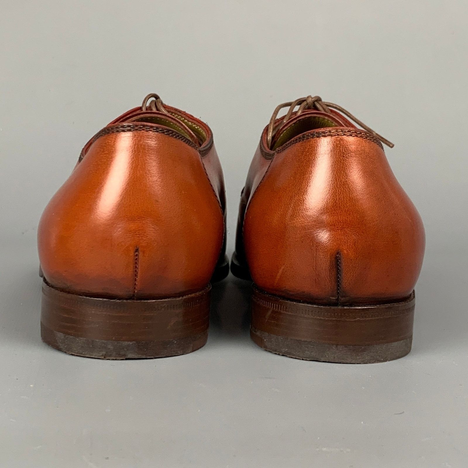 Other STEFANOBI Cognac Contrast Stitch Leather Lace Up Shoes Size US 8 / EU 41 - 5 Thumbnail