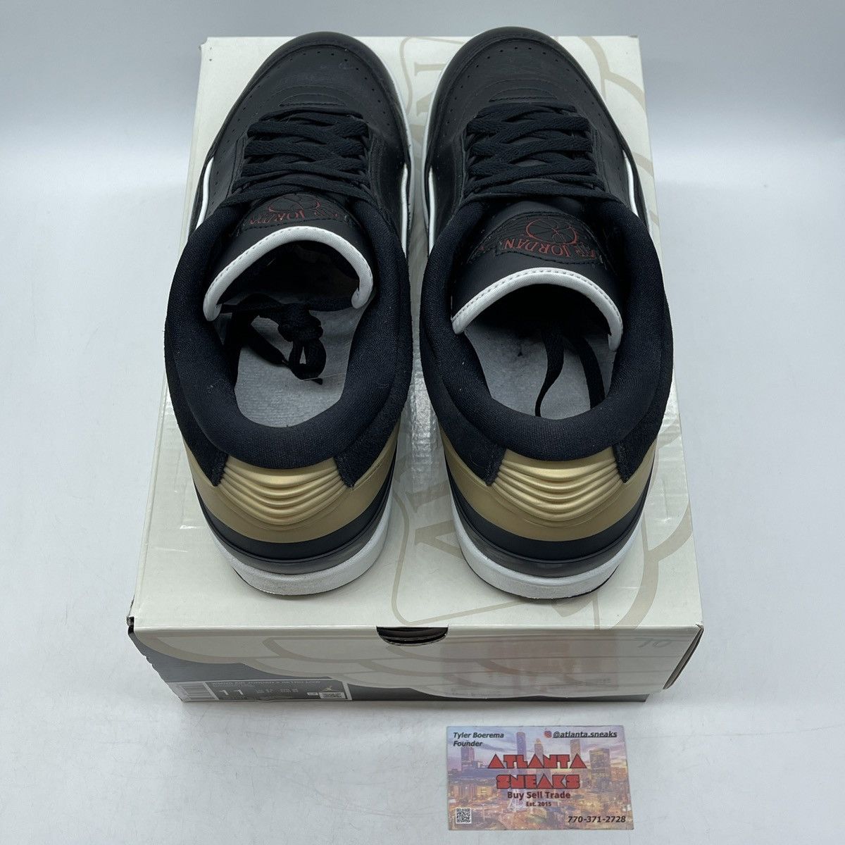 Jordan Brand Air Jordan 2 low black metallic gold Size US 11 / IT 41 - 6 Thumbnail
