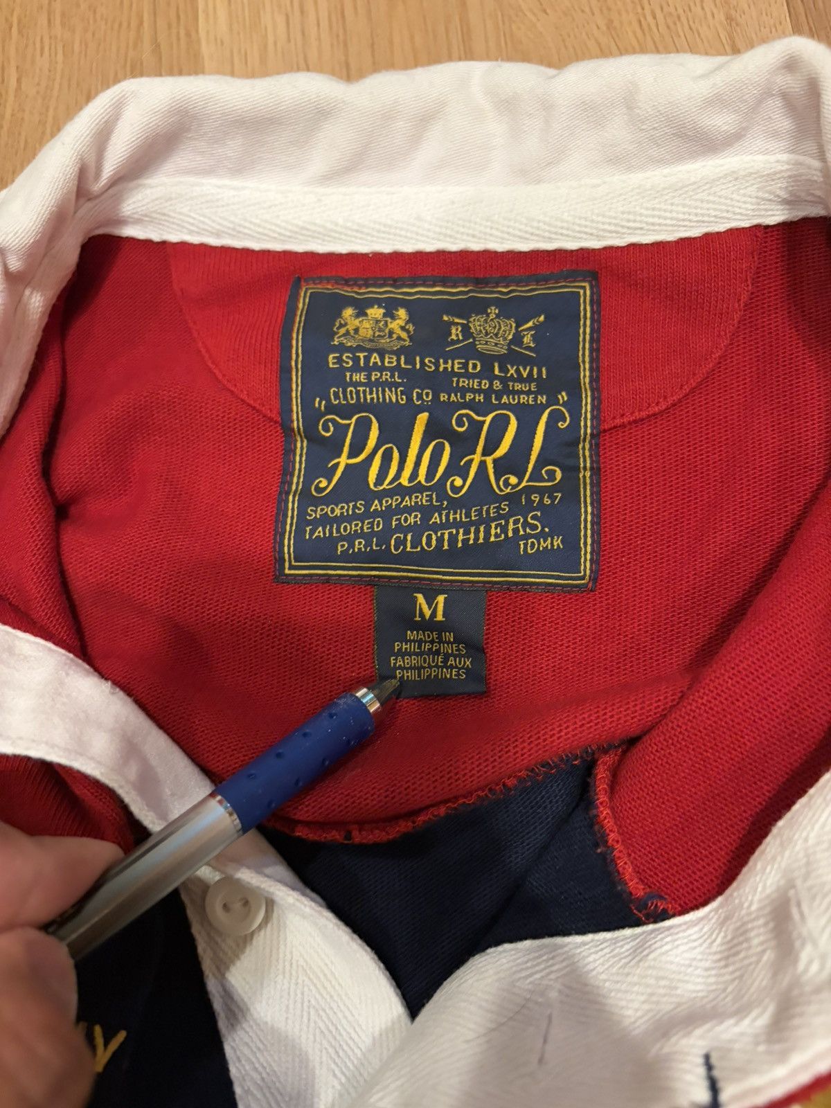 Polo Ralph Lauren Polo Ralph Lauren Kicking Bear Red/Navy Rugby Polo Size US M / EU 48-50 / 2 - 3 Thumbnail