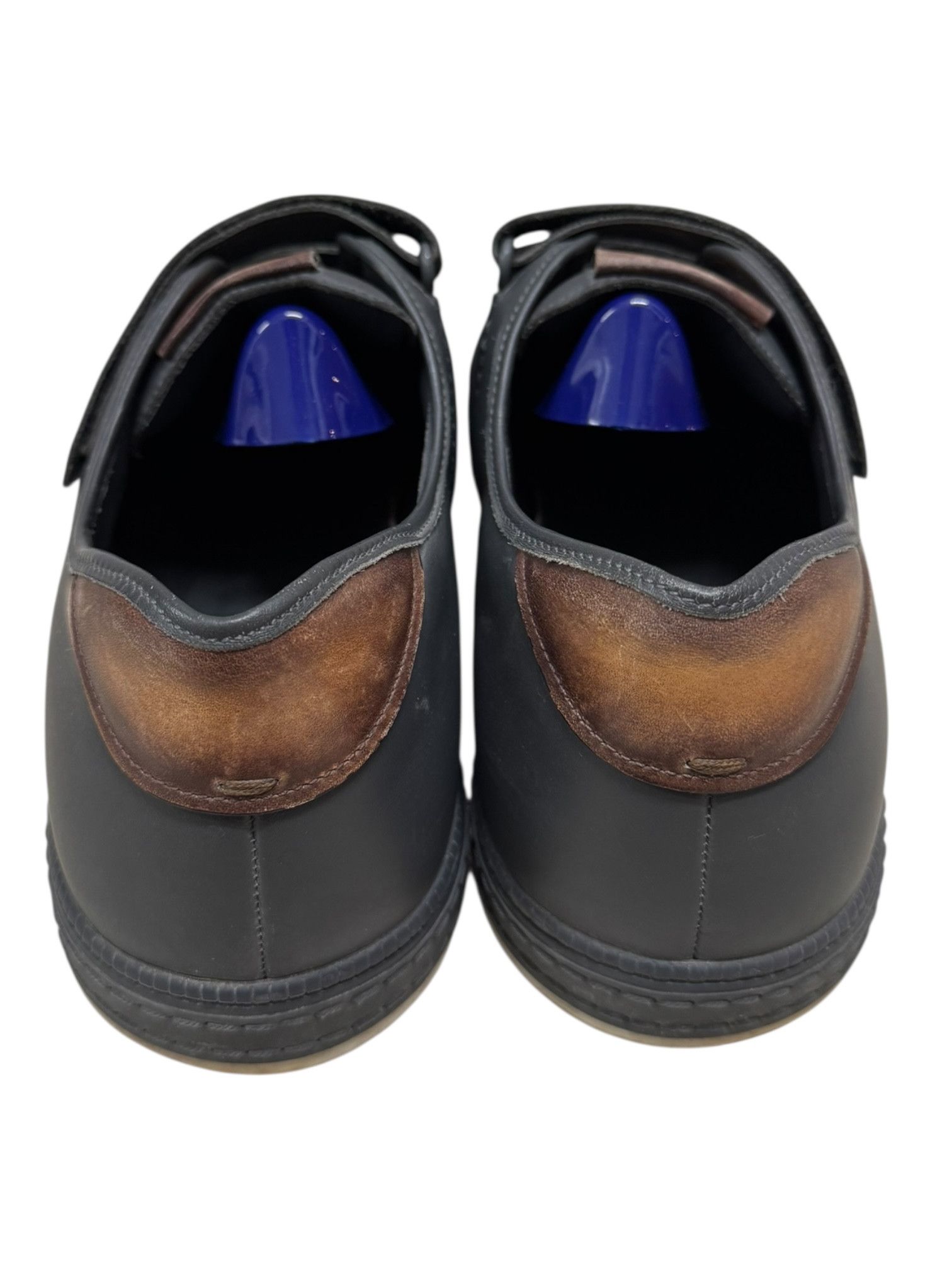 Berluti Berluti Navy Leather Triple Strap Caligraphy Sneakers Size US 9 / EU 42 - 4 Thumbnail