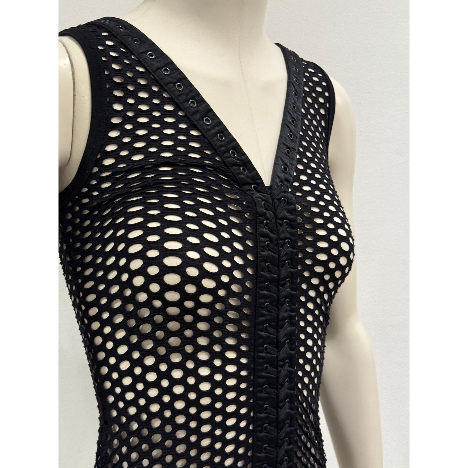 Dolce & Gabbana S/S2003 Dolce & Gabbana fishnet bondage lace-up tank top Size XS / US 0-2 / IT 36-38 - 6 Thumbnail