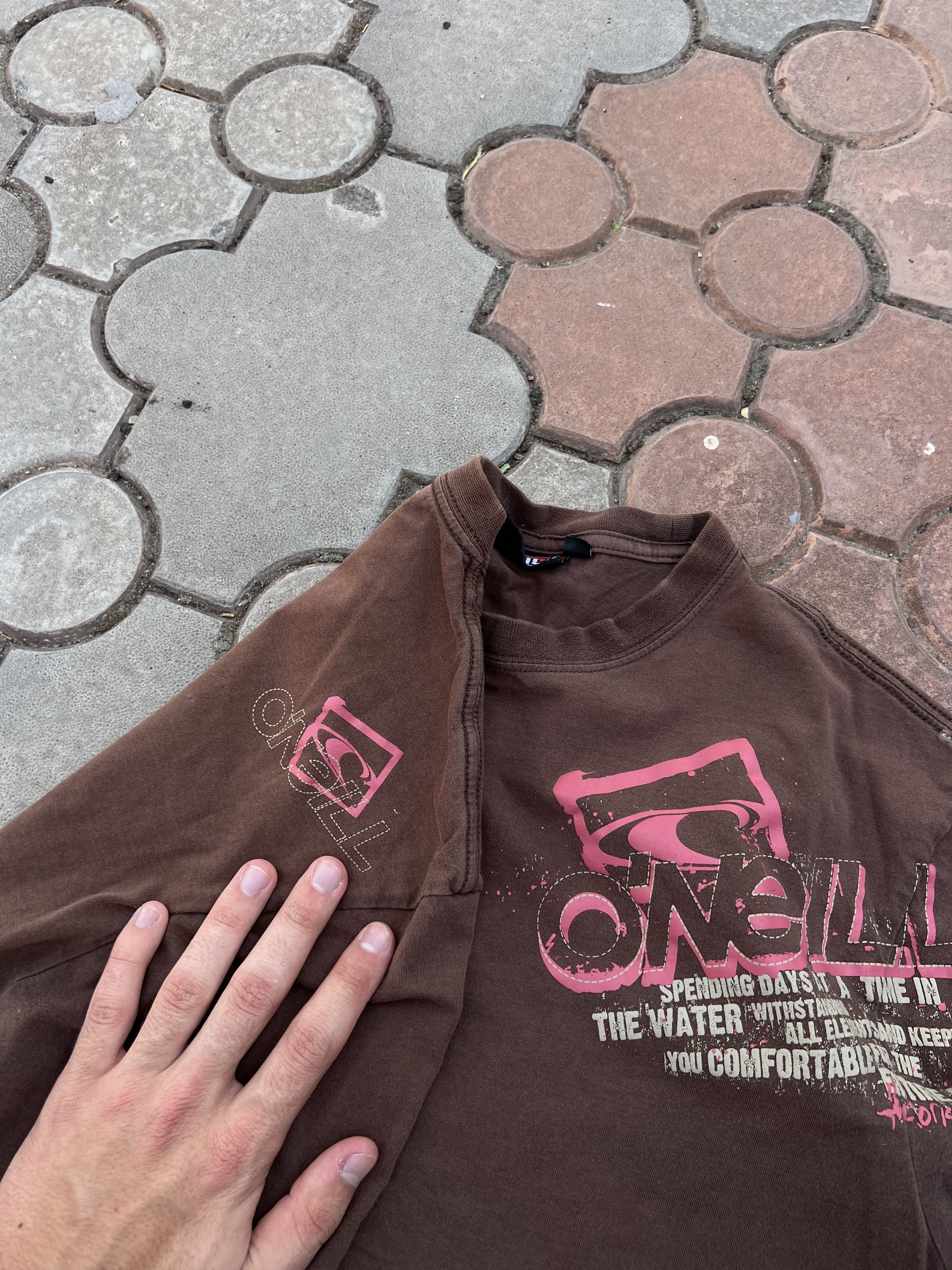O'Neill × Vintage Vintage Oneill Big Logo Brown Tee Surf Y2K USA Size US L / EU 52-54 / 3 - 3 Thumbnail