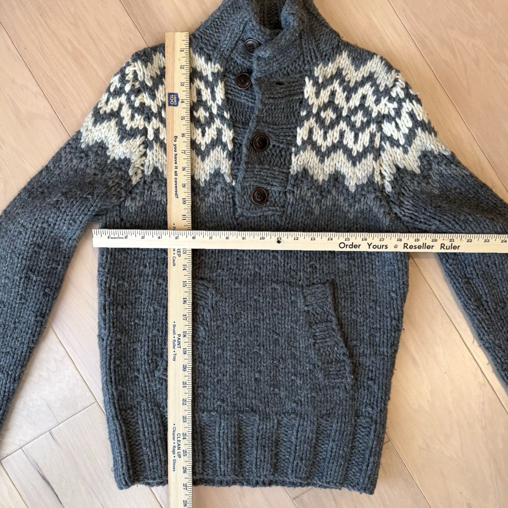 Abercrombie & Fitch VINTAGE Abercrombie & Fitch Sweater Medium Gray Fair Isle Nordic Wool Pullover Size US M / EU 48-50 / 2 - 3 Thumbnail