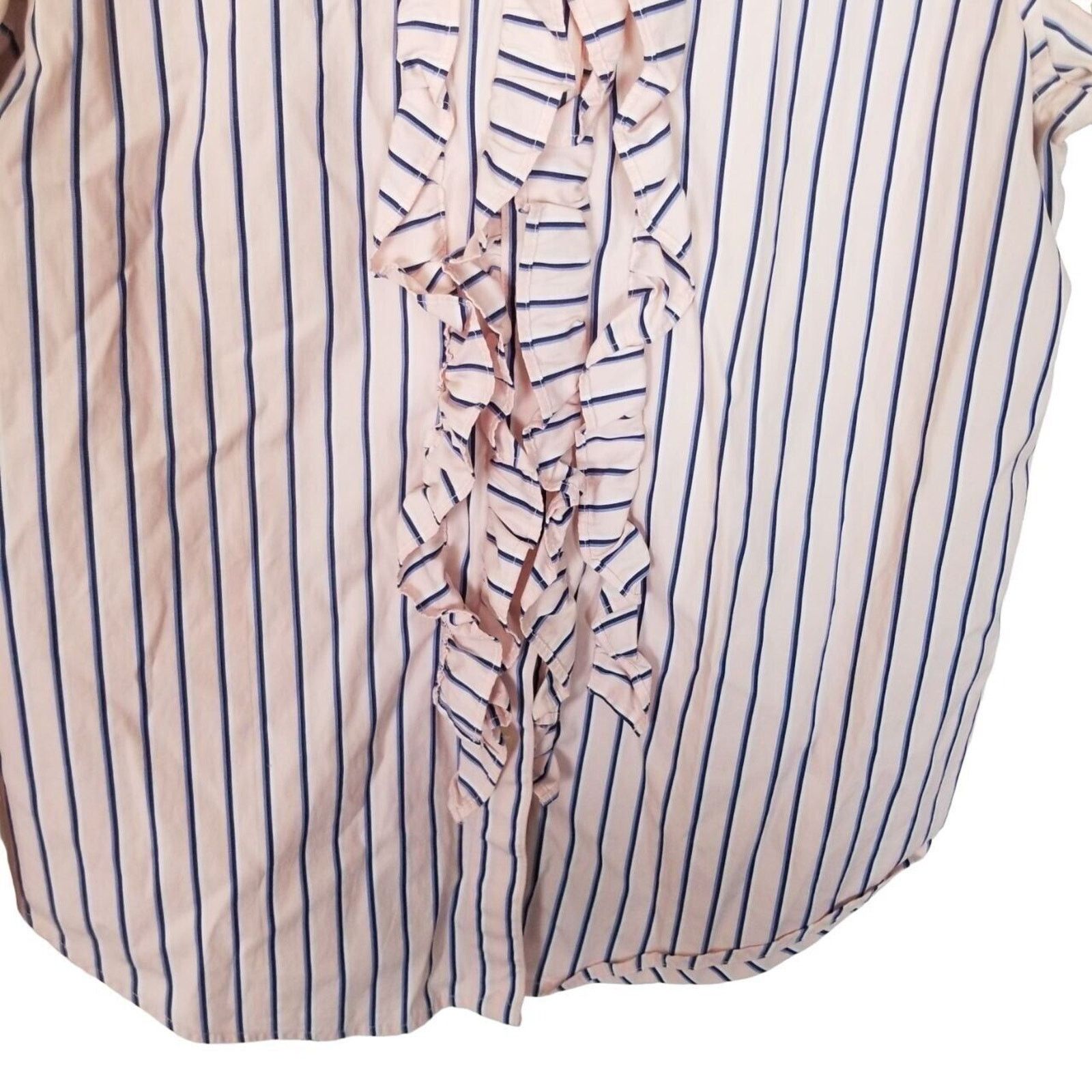 Ralph Lauren Ralph Lauren Womens Classic Striped Ruffle Blouse 6 Preppy Size S / US 4 / IT 40 - 3 Thumbnail