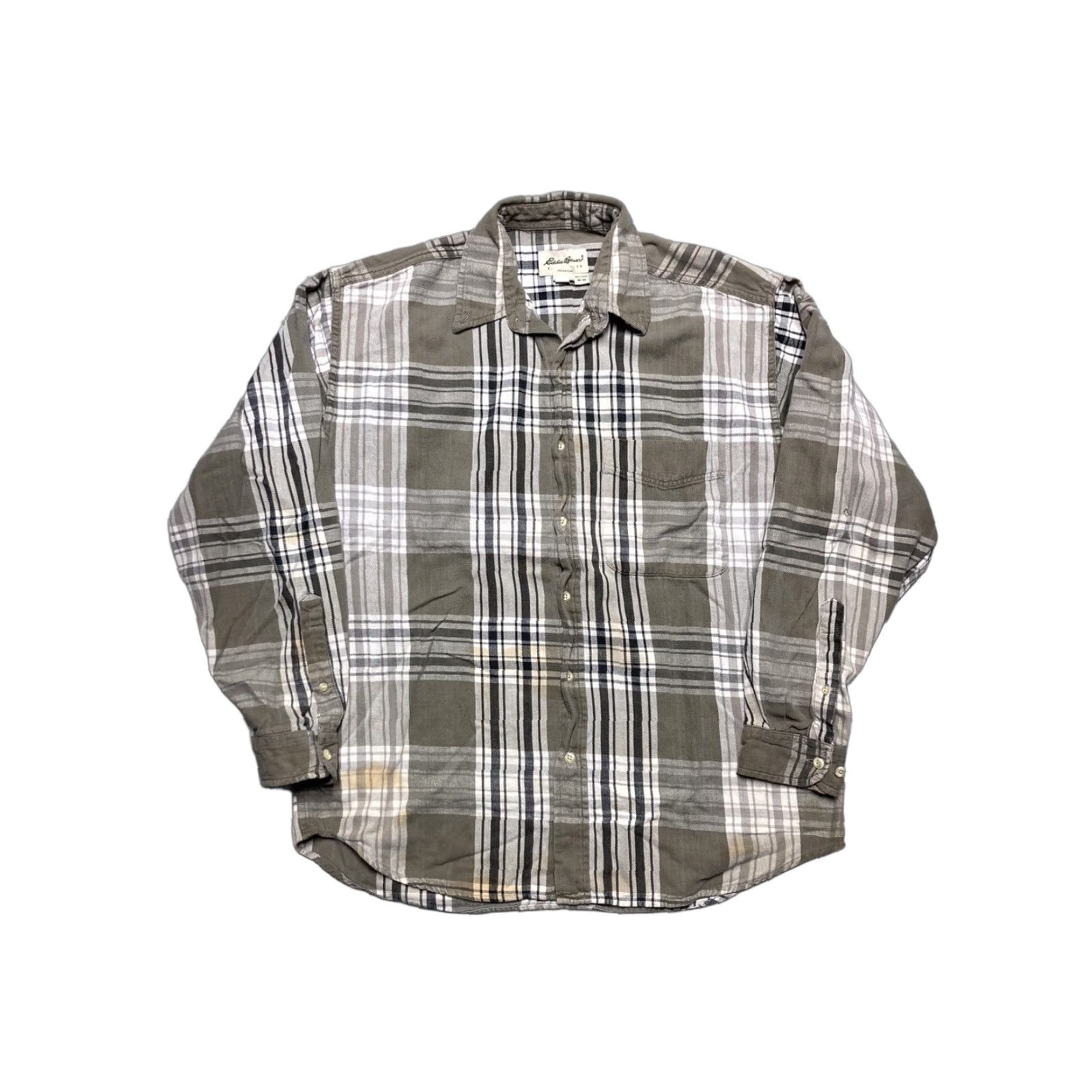Eddie Bauer VINTAGE Eddie Bauer flannel button shirt plaid check gray Men M Cotton Long Sleeve Medium Gray shirt Size US M / EU 48-50 / 2 - 1 Thumbnail