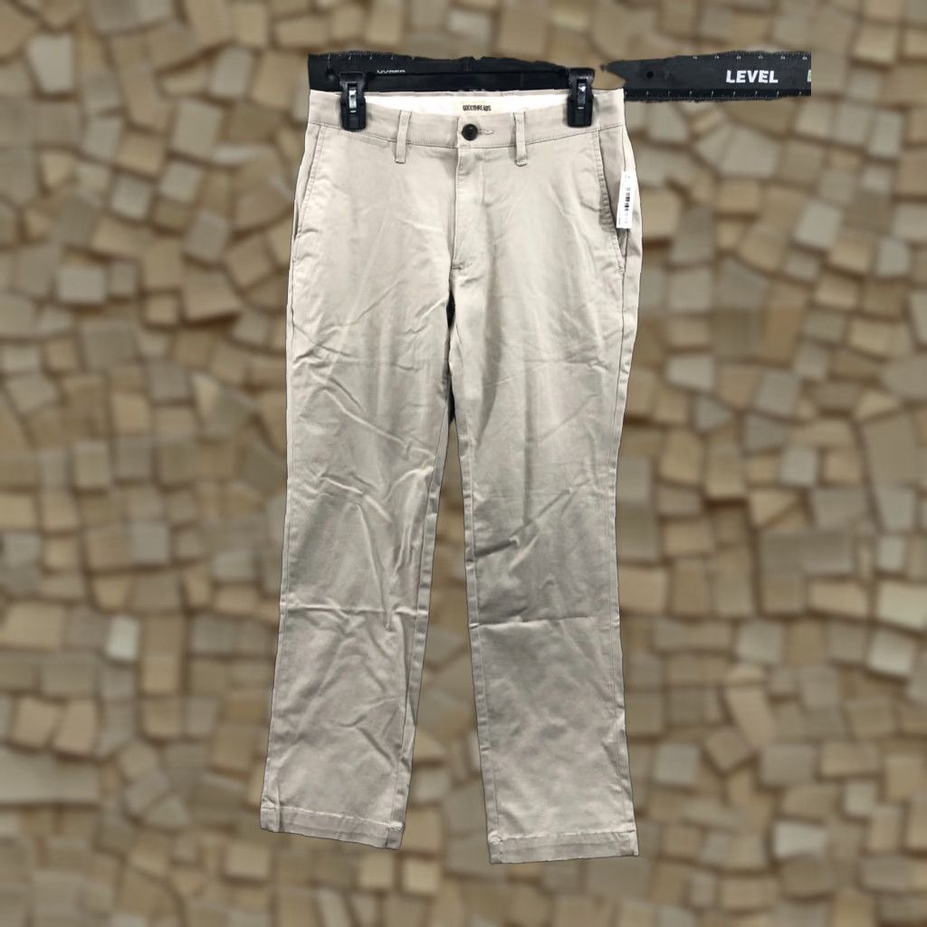 Vintage Goodthreads Pants Men 28x28 Straight Mid Rise Beige Denim 5-Pocket Slimming City Logo Regular Machine Washable Size US 28 / EU 44 - 1 Thumbnail