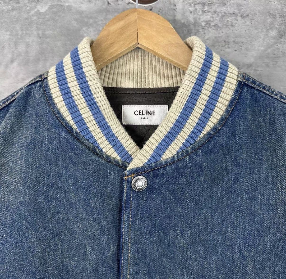 Celine Celine Washed Denim & Leather Triomphe Cotton Jacket J42 Size US M / EU 48-50 / 2 - 3 Thumbnail