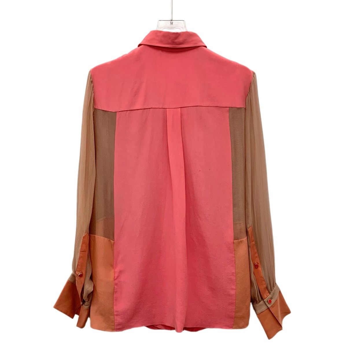 Chloe Chloe Color-blocked Silk Collared Long Sleeve Shirt K26WX Size S / US 4 / IT 40 - 2 Thumbnail