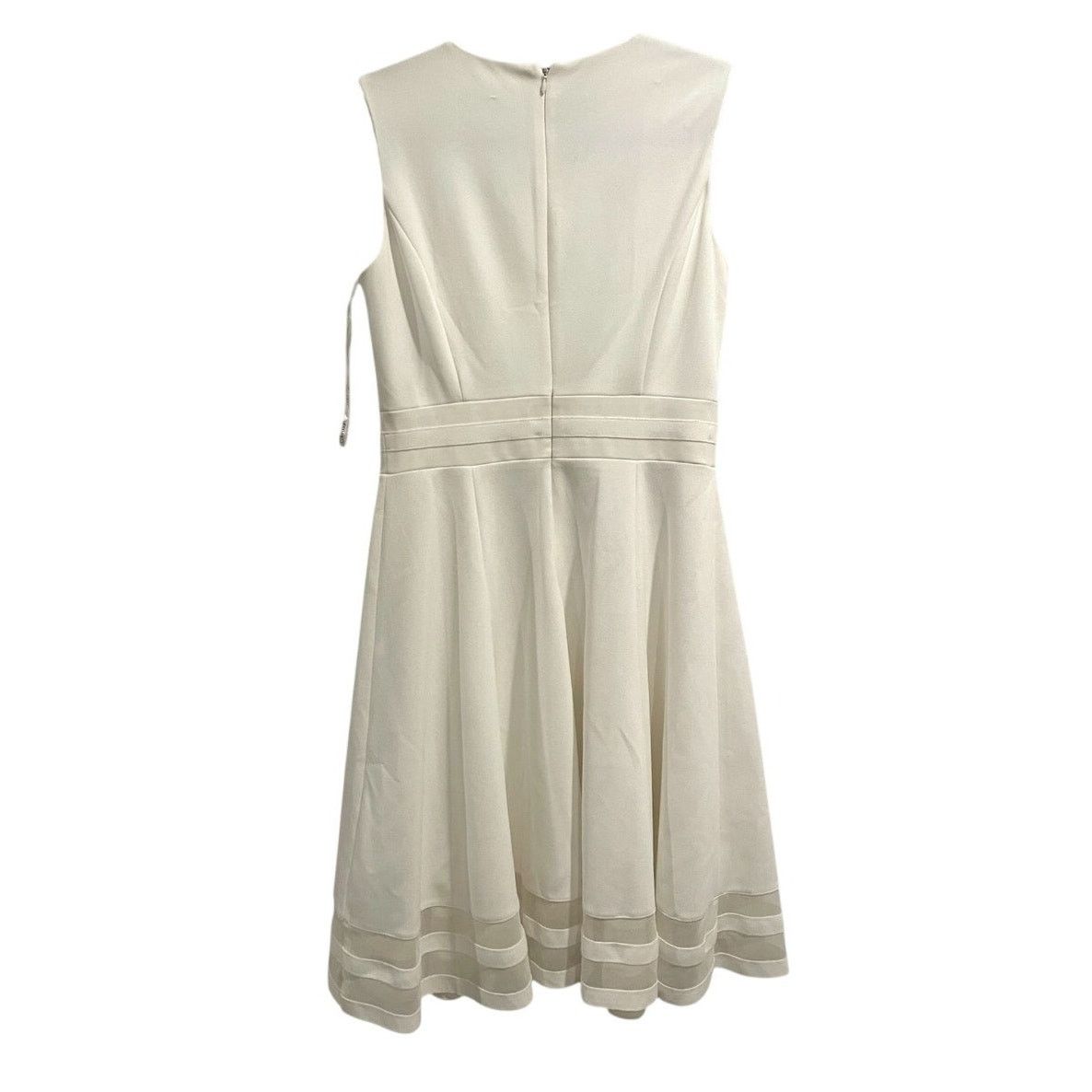 Calvin Klein Calvin Klein White Mesh Hem Fit-&-Flare Dress Classic Size 6 Size M / US 6-8 / IT 42-44 - 5 Thumbnail