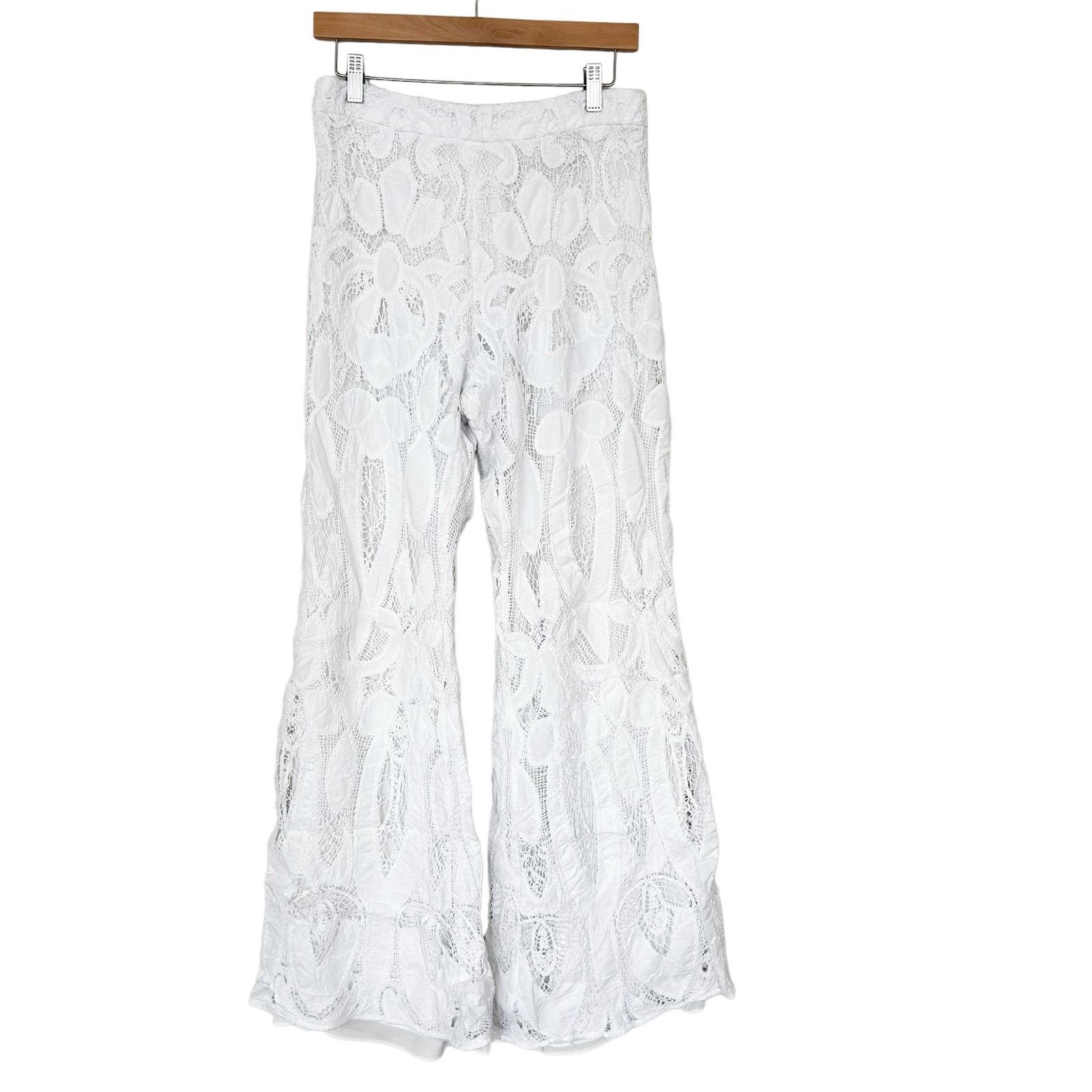 ALEXIS Alexis White Lace Wide Leg Pants Sz M Size 30" / US 8 / IT 44 - 5 Thumbnail