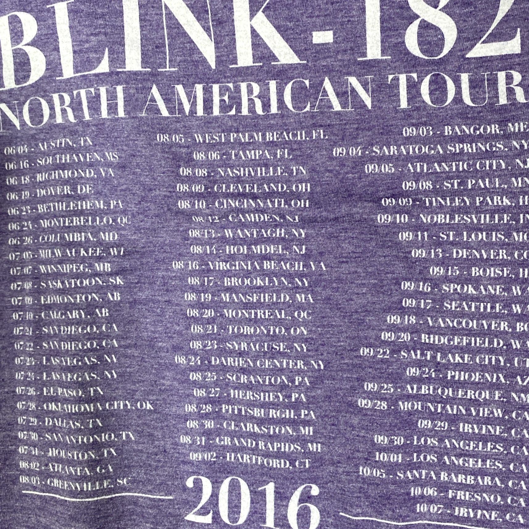 Tultex Blink-182 Womens 2XL T-Shirt California Tour Double-Sided Purple 2016 Concert Band Shirt Womens Size XXL / US 16-18 / IT 52-54 - 6 Thumbnail