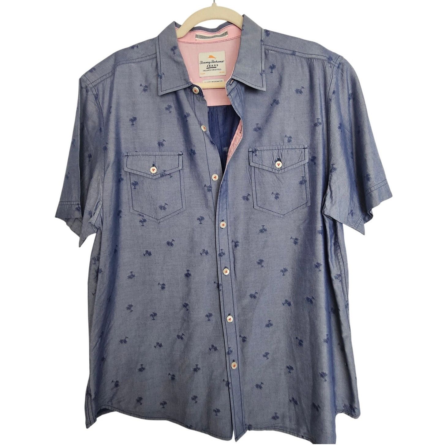 Tommy Bahama Tommy Bahama Mens Palm Tree Print Hawaiian Shirt Sz L Resort Size US L / EU 52-54 / 3 - 1 Thumbnail