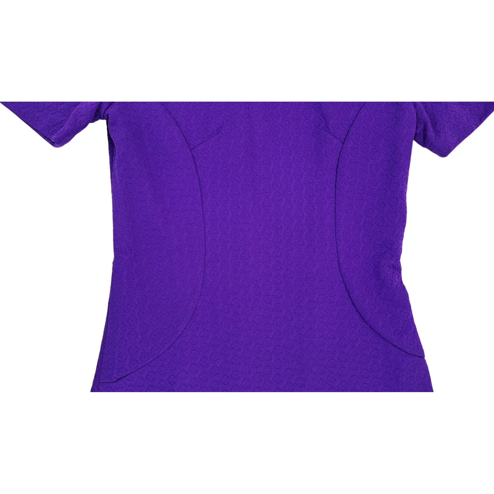 Handmade Vintage Handmade Purple Dress Textured Short Sleeve A-Line Size S / US 4 / IT 40 - 5 Thumbnail