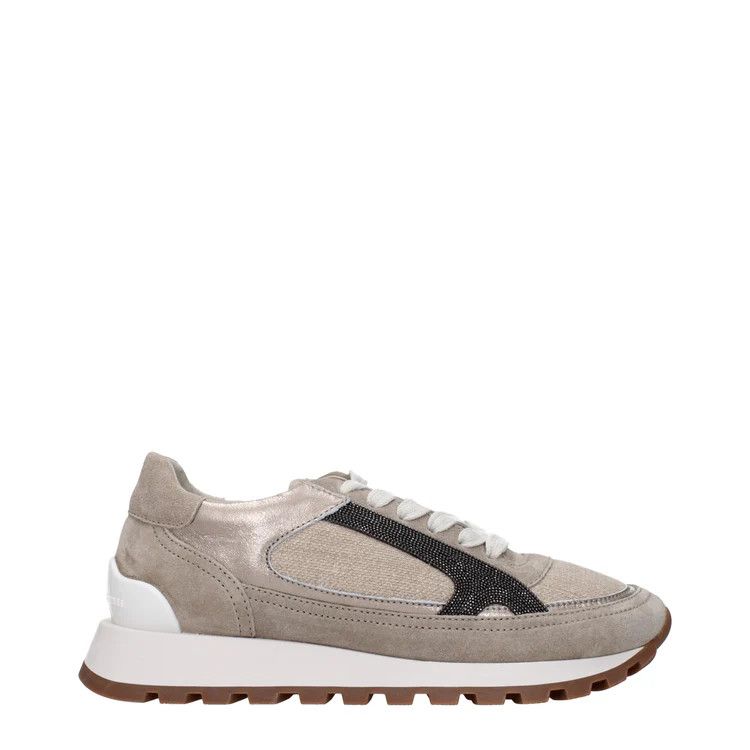 Brunello Cucinelli ob1o1e1024 Fabric Sneakers in Beige Size US 6 / IT 36 - 1 Thumbnail