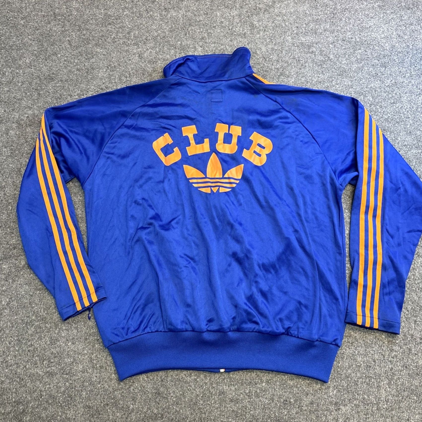 Adidas VINTAGE Adidas Sport Club Trefoil Full Zip Tracksuit Jacket And Pants Mens Large Blue Polyester Striped Size 42R - 4 Thumbnail