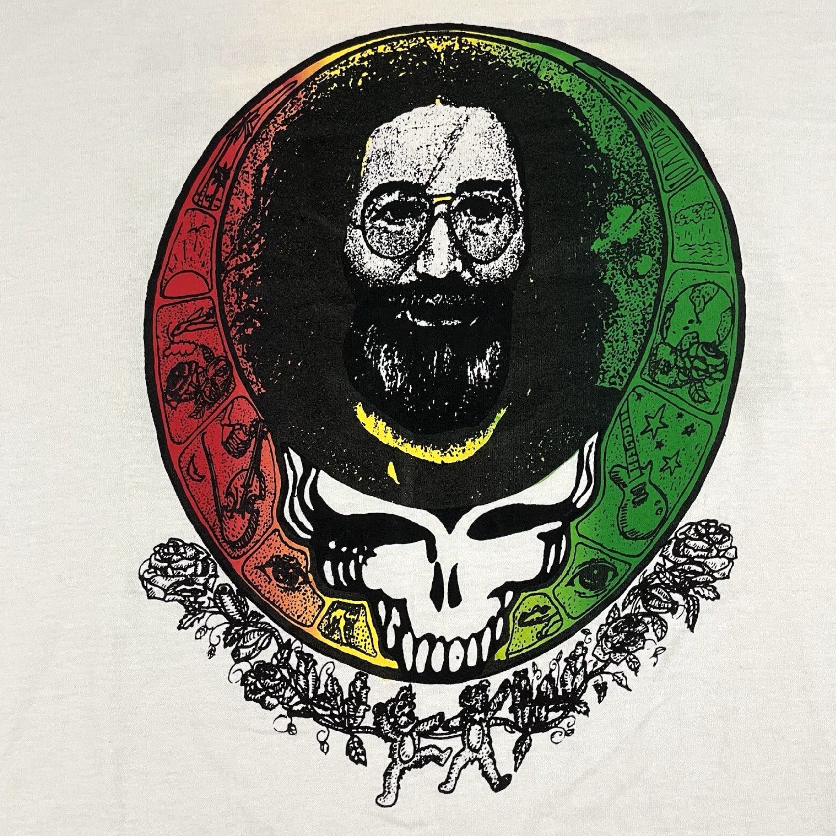 Gildan VINTAGE Grateful Dead Shirt Mens XL 1995 Bus Came By Graphic Tee Jerry Garcia White Cotton Crew Neck Short Sleeve Graphic Print 90s Logo Mens Size US XL / EU 56 / 4 - 2 Thumbnail