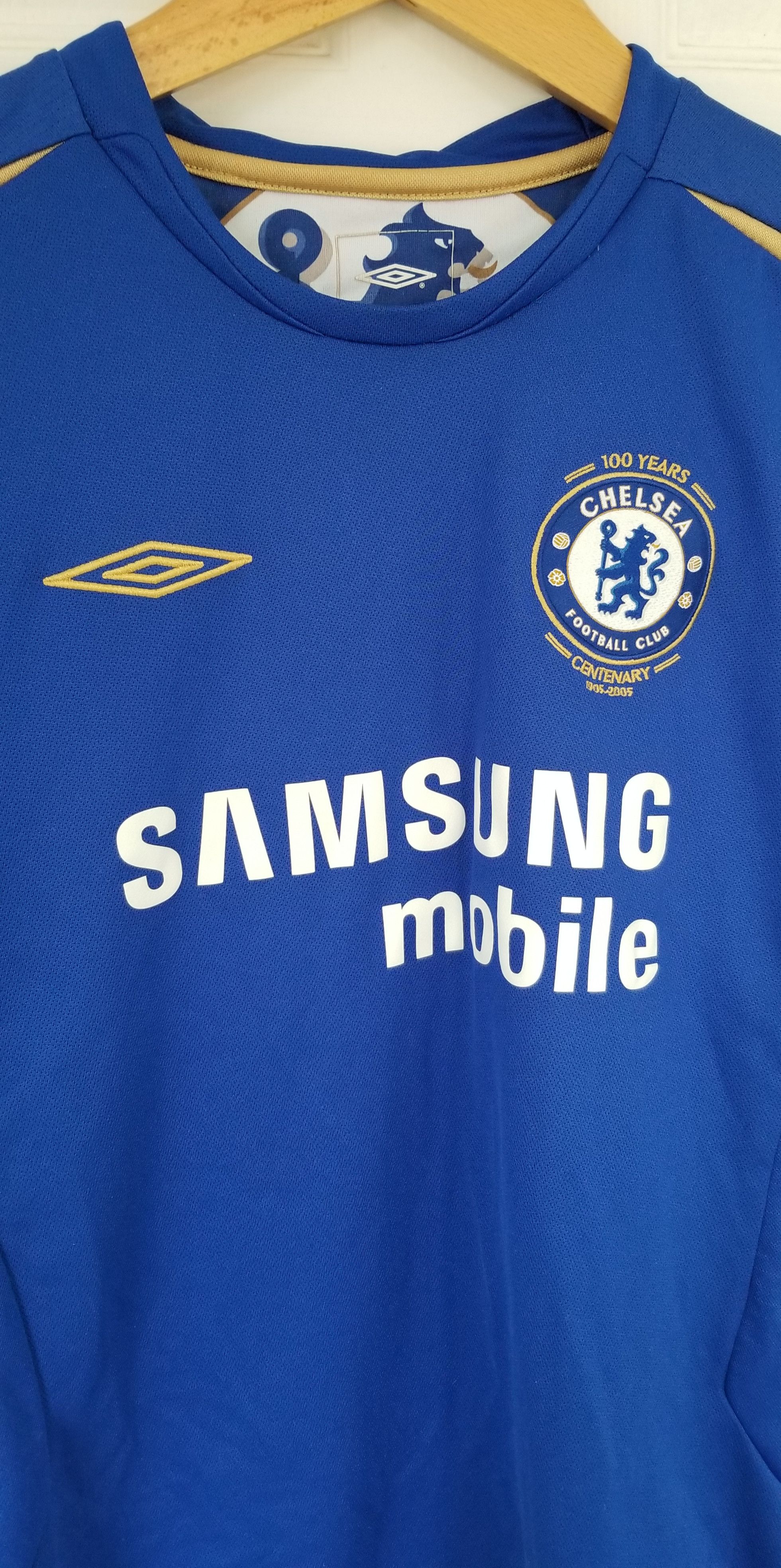 Chelsea Soccer UMBRO Chelsea FC 2005 Home Soccer Jersey Blue Gold Kit Small Size S / US 4 / IT 40 - 3 Thumbnail