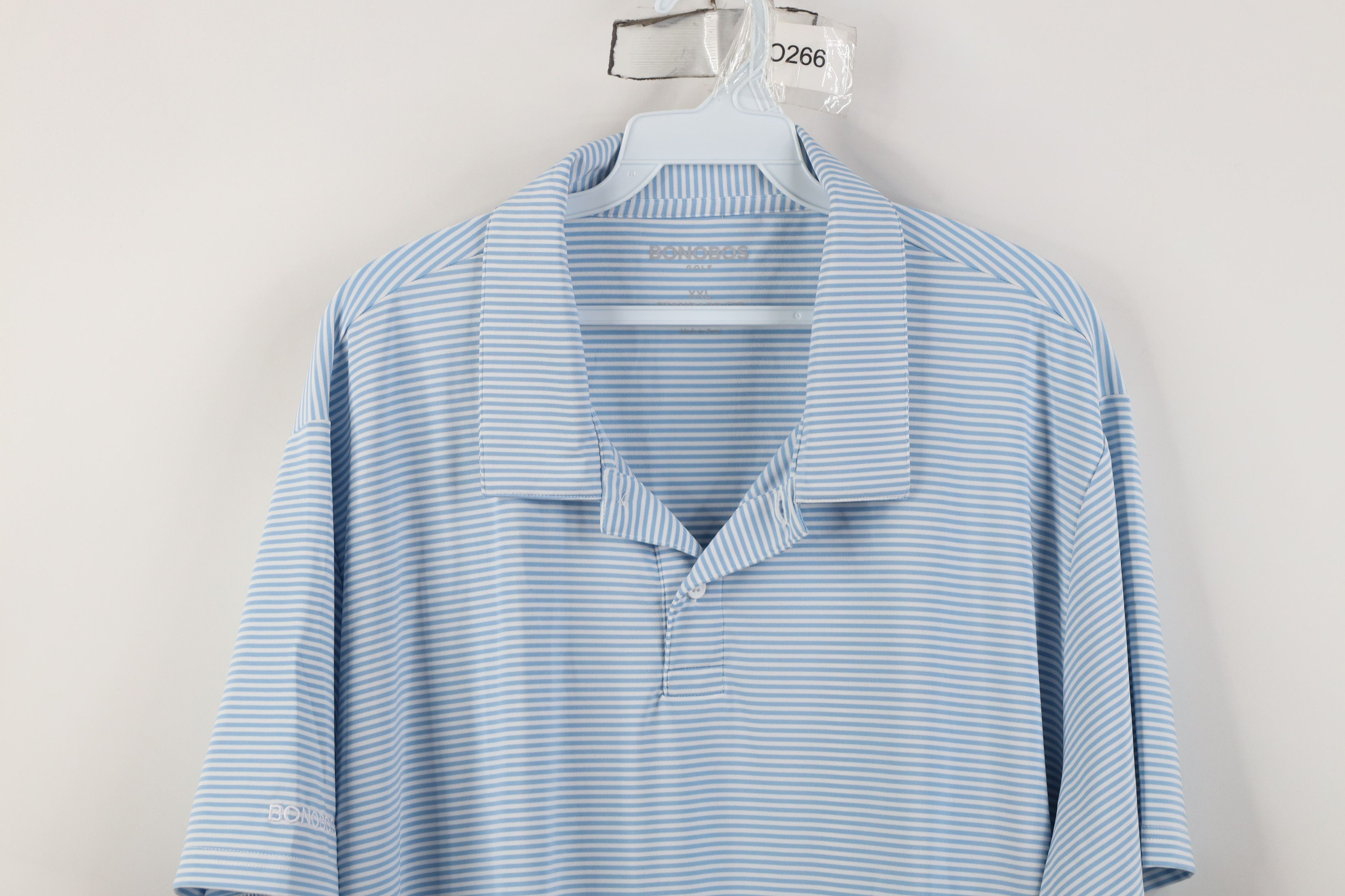 Bonobos Bonobos Golf Fit Stretch Striped Collared Polo Shirt Blue Size US XXL / EU 58 / 5 - 2 Thumbnail