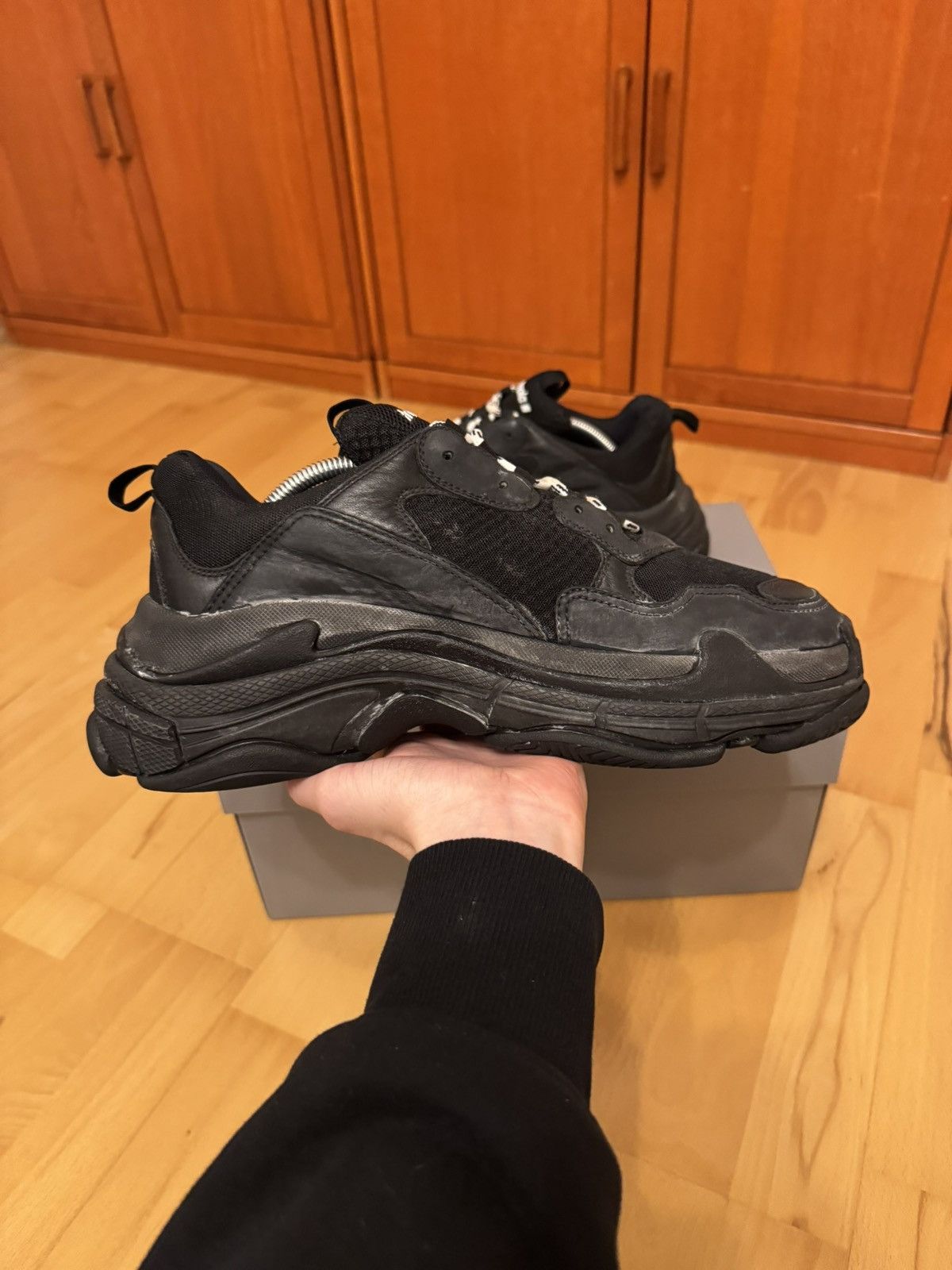 Balenciaga Balenciaga Triple S Triple Black Made In Italy Size US 11 / EU 44 - 4 Thumbnail