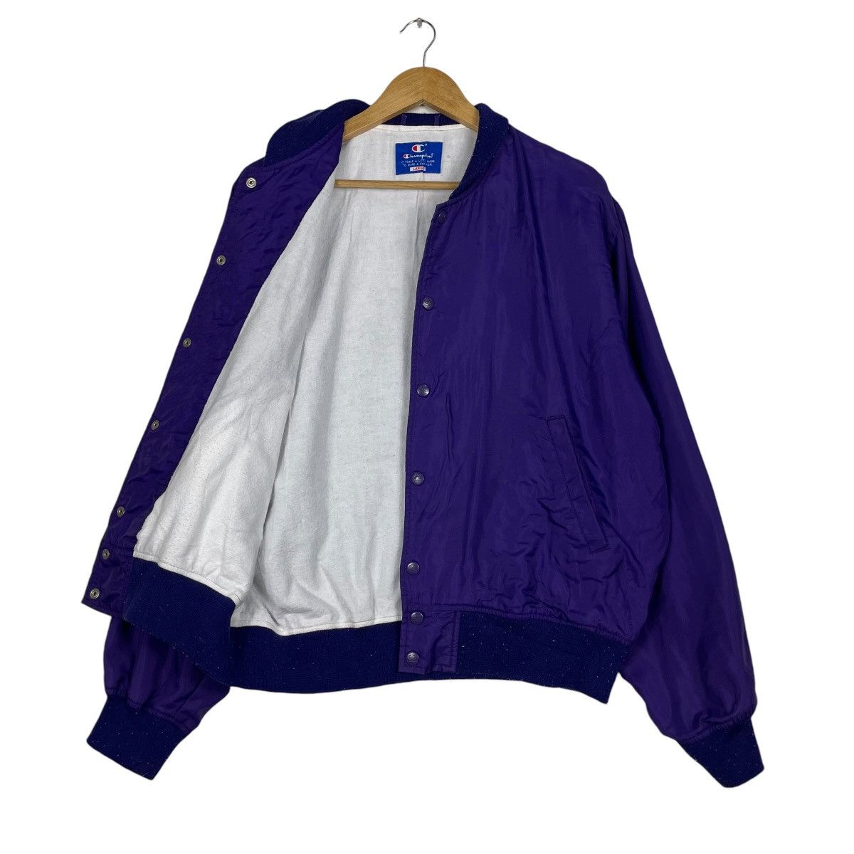 Champion × Vintage 💥70s CHAMPION LIGHT BOMBER SNAP BUTTON Size US L / EU 52-54 / 3 - 9 Thumbnail
