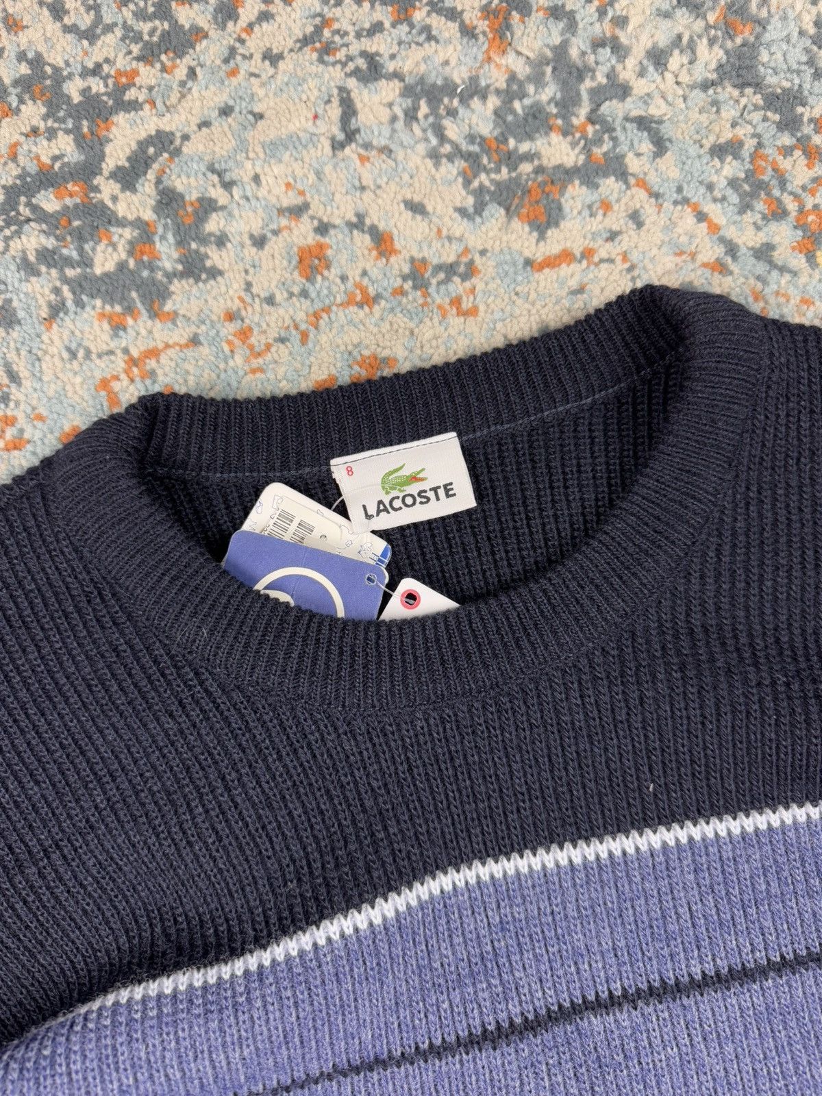 Lacoste × Vintage Vintage 90s DSWT! Lacoste striped sweater Size US XXL / EU 58 / 5 - 5 Thumbnail